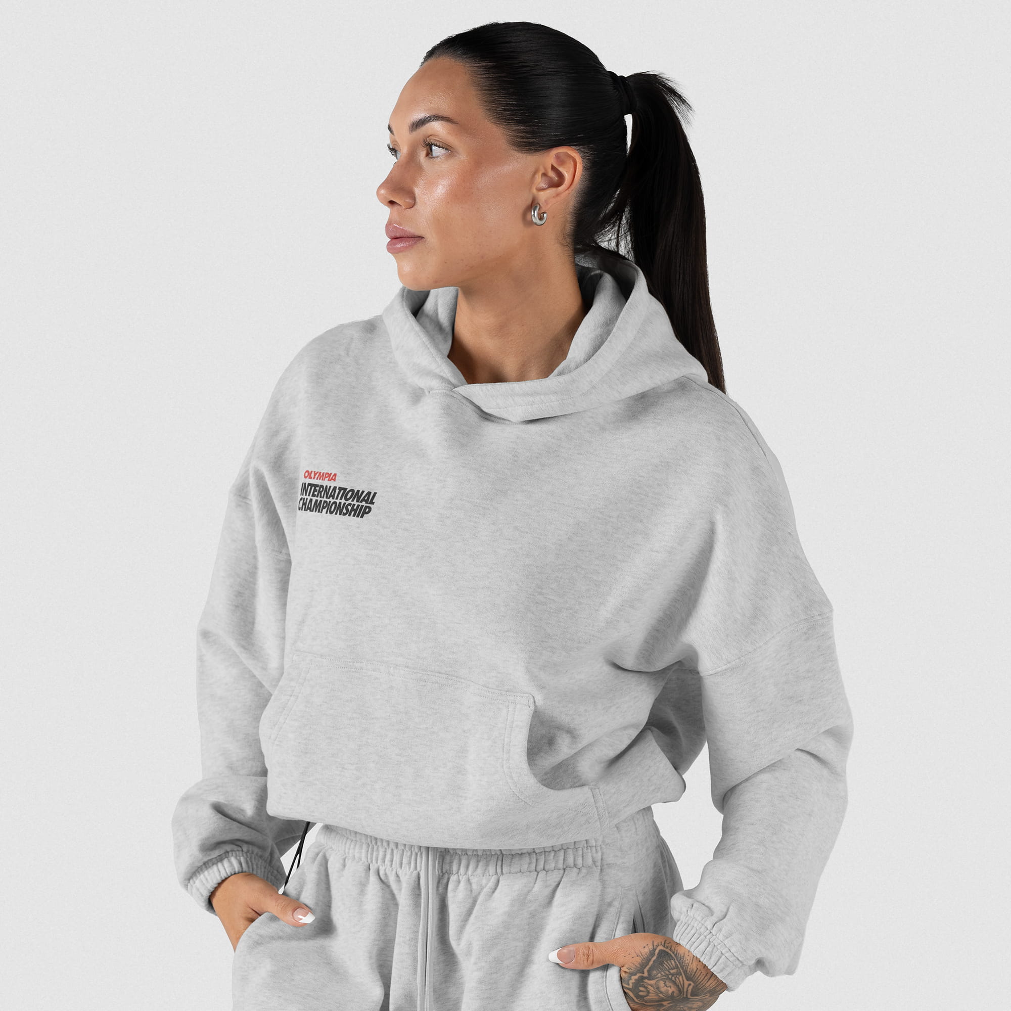 International Division Crop Hoodie | Gymreapers x Olympia