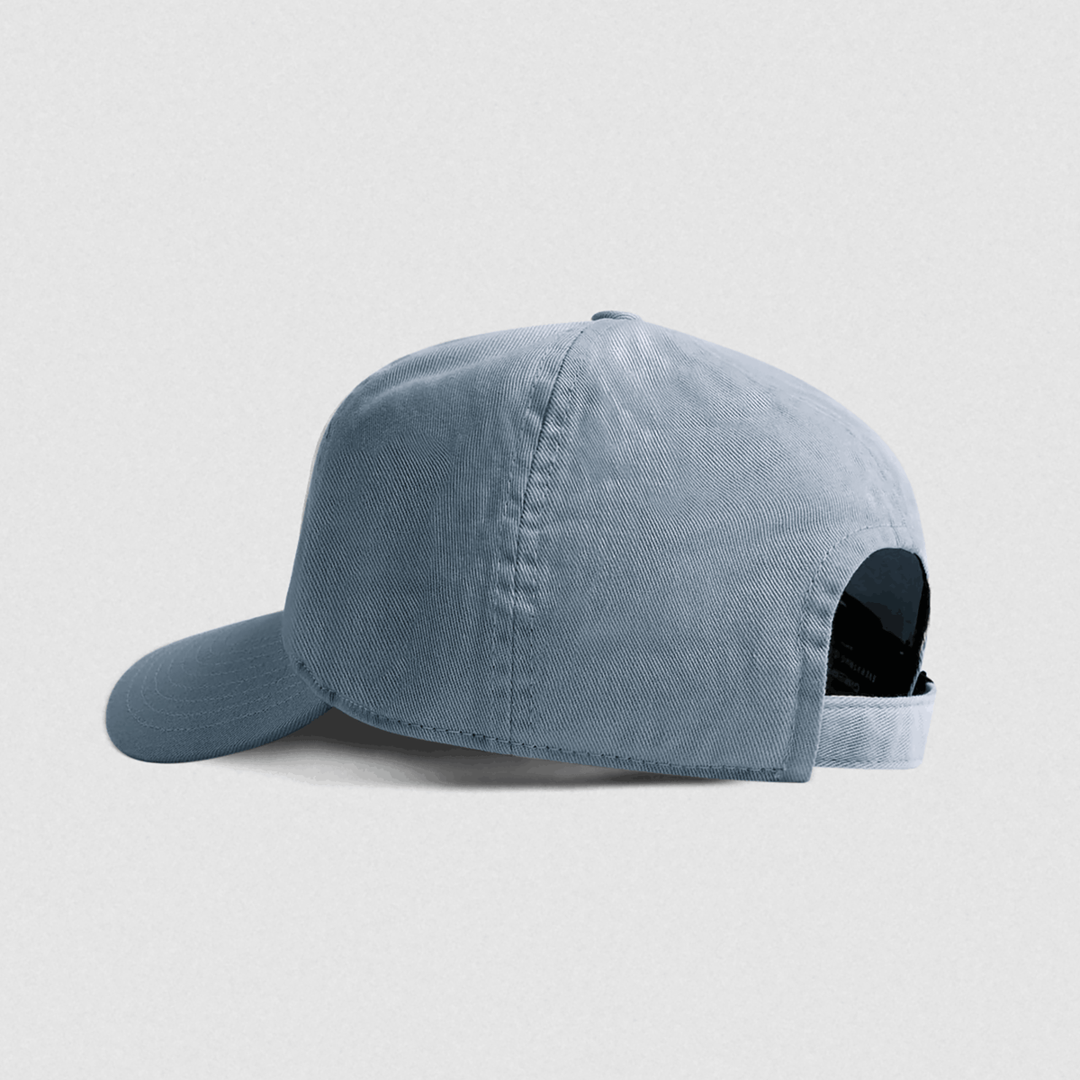 Washed 6-Panel Dad Hat in Lake – Side Profile Detail