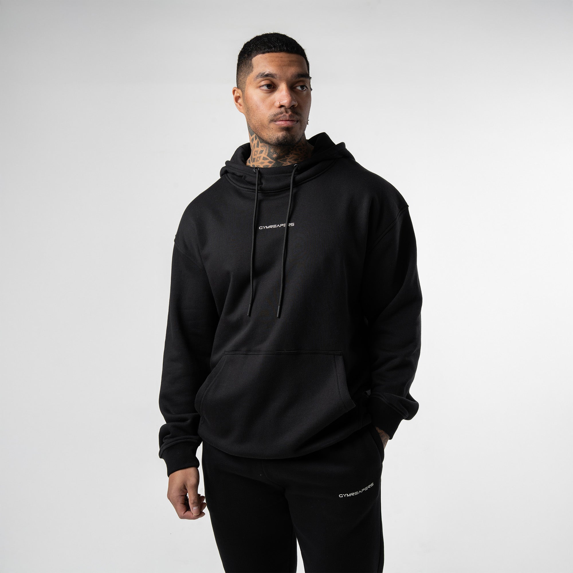 athlete wearing black/white axis hoodie