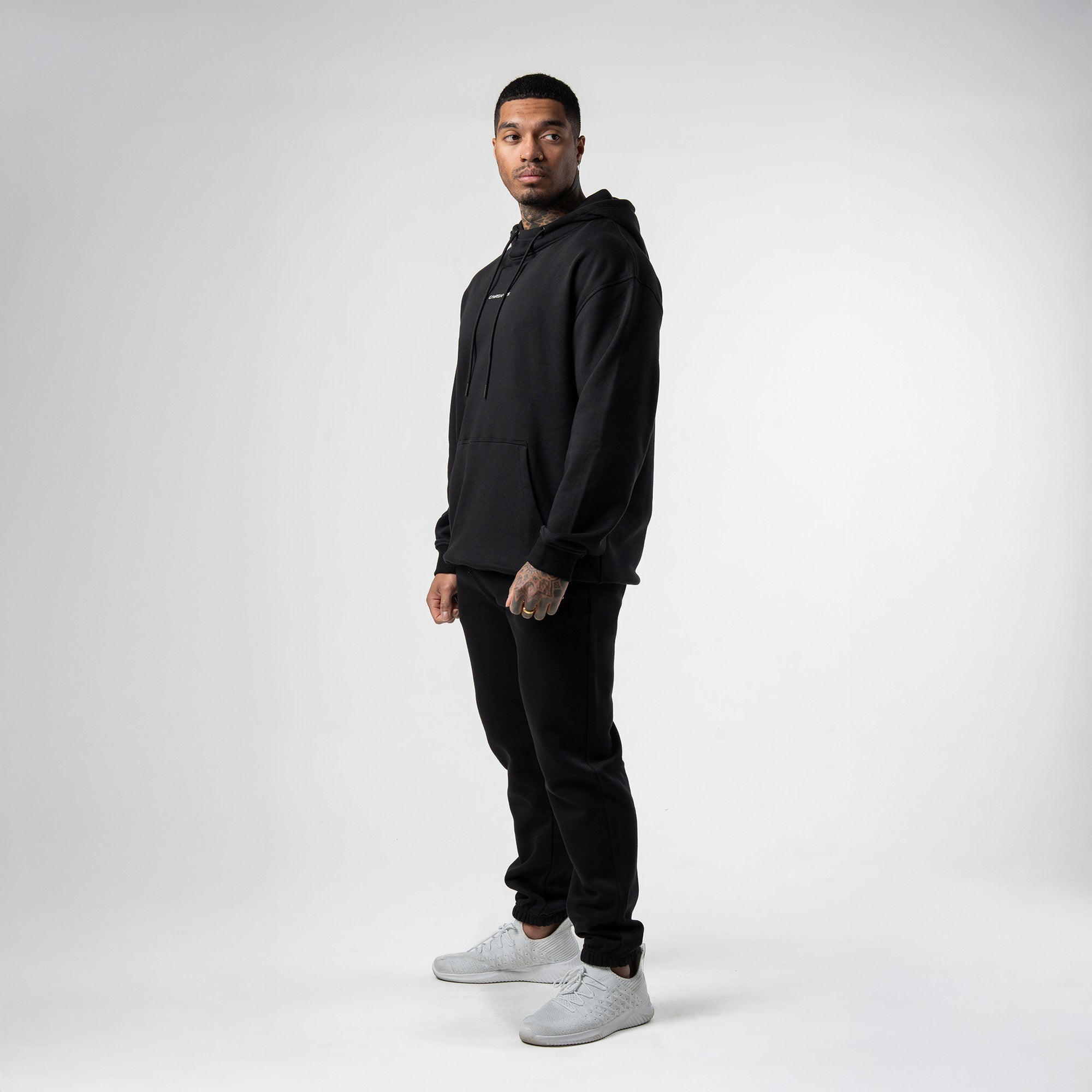 Gymreapers Axis Mockneck Hoodie - Black/White