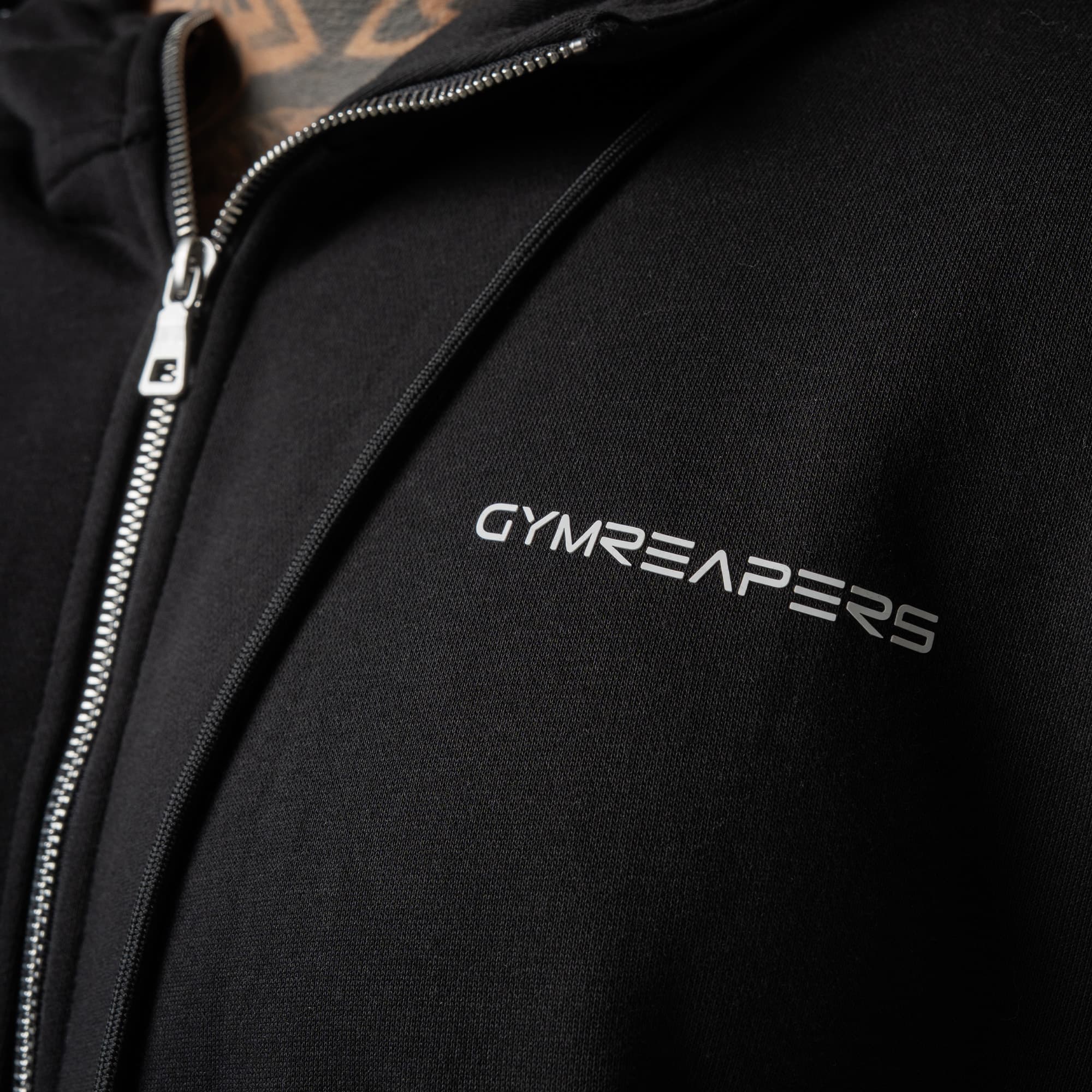 Gymreapers Axis Zip-Up Hoodie - Black/White