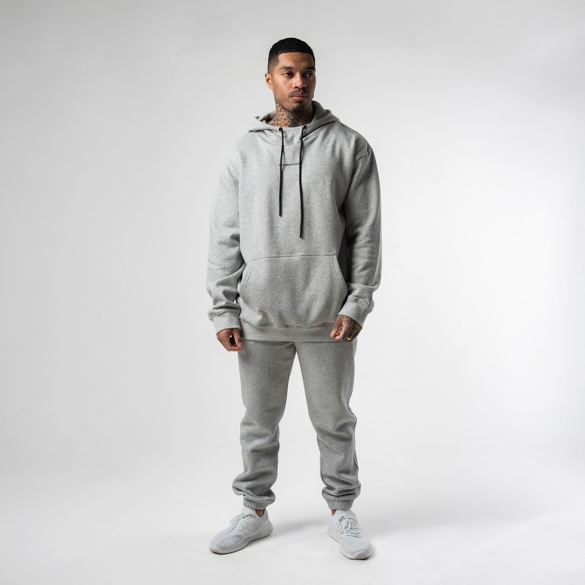 Gymreapers Axis Mockneck Hoodie - Heather Gray