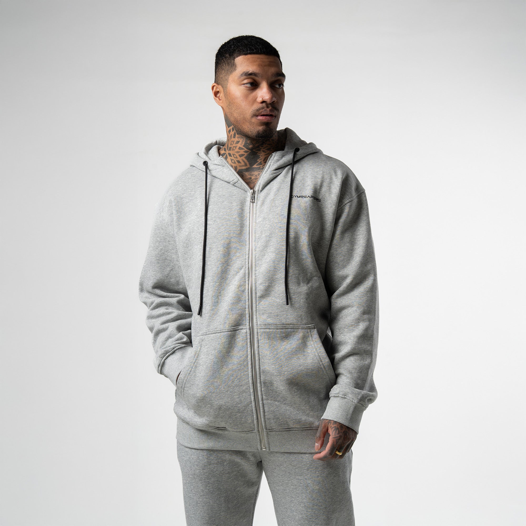 Gymreapers Axis Zip-Up Hoodie - Heather Gray