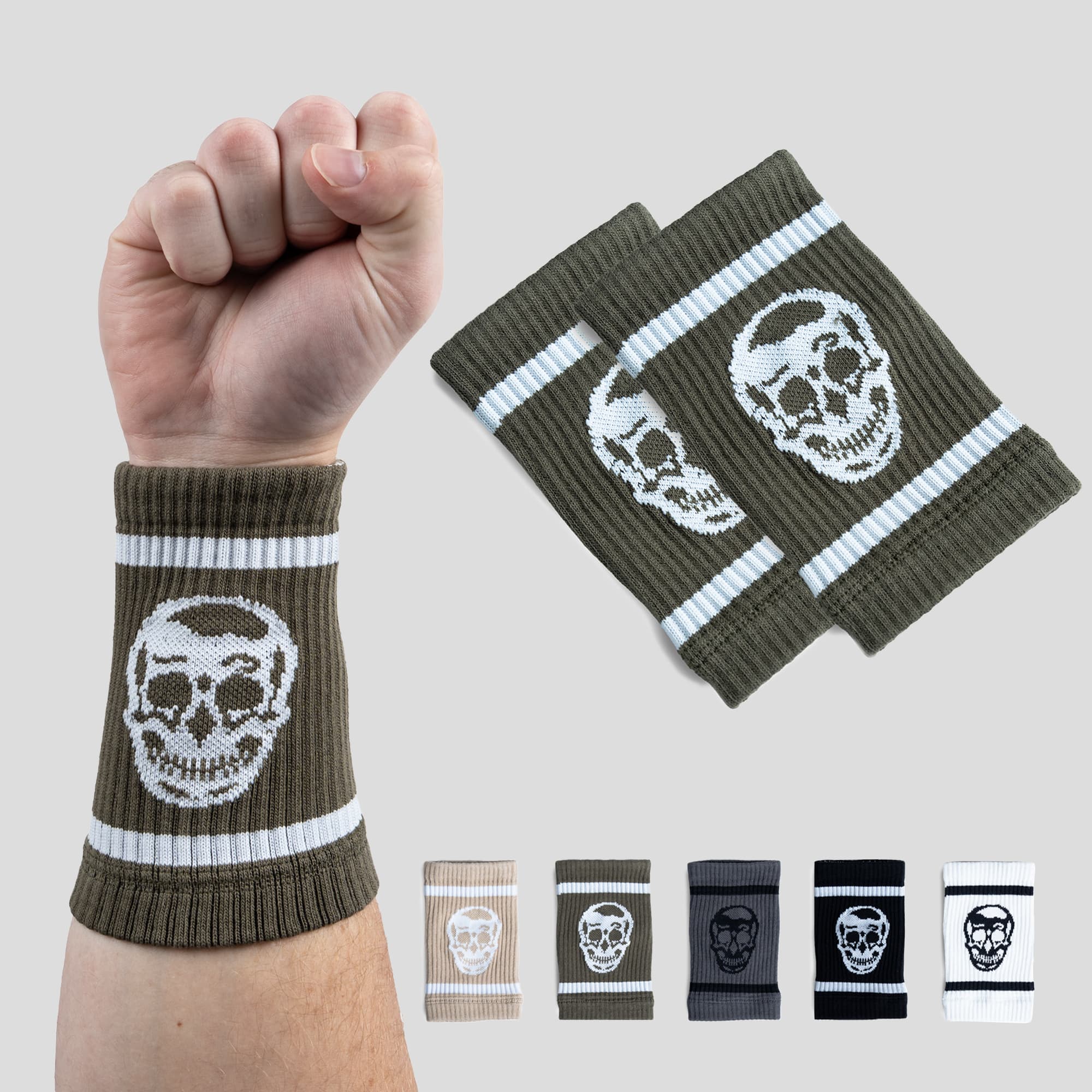 green skull wrist bands main image
