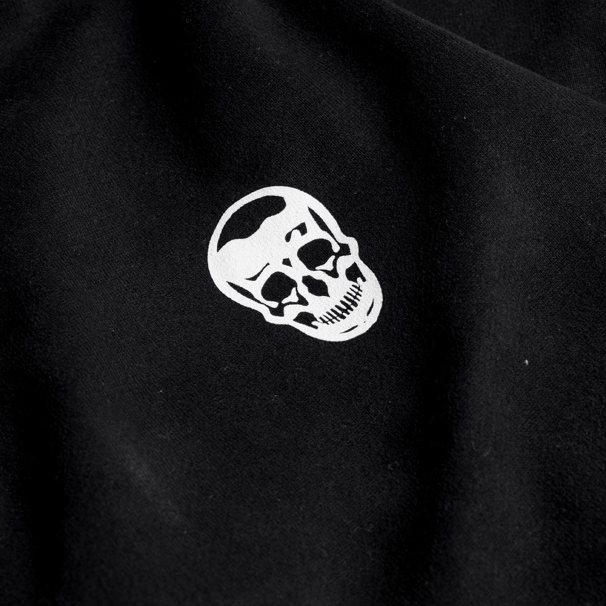 heavyweight core skull jogger black white skull detail