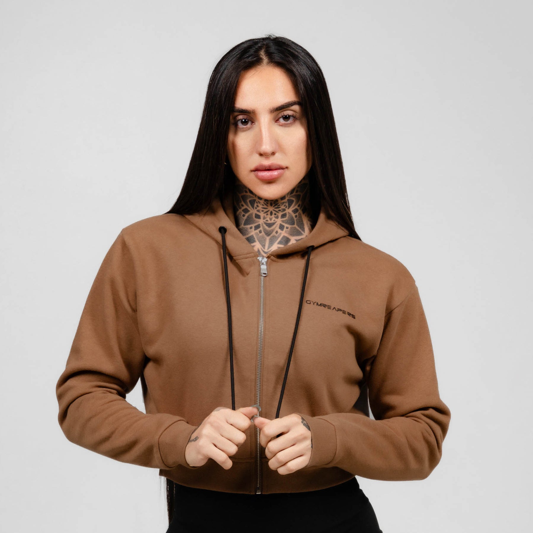 Recycled Unisex Hoodie - Caramel Plaid - Women main image 0