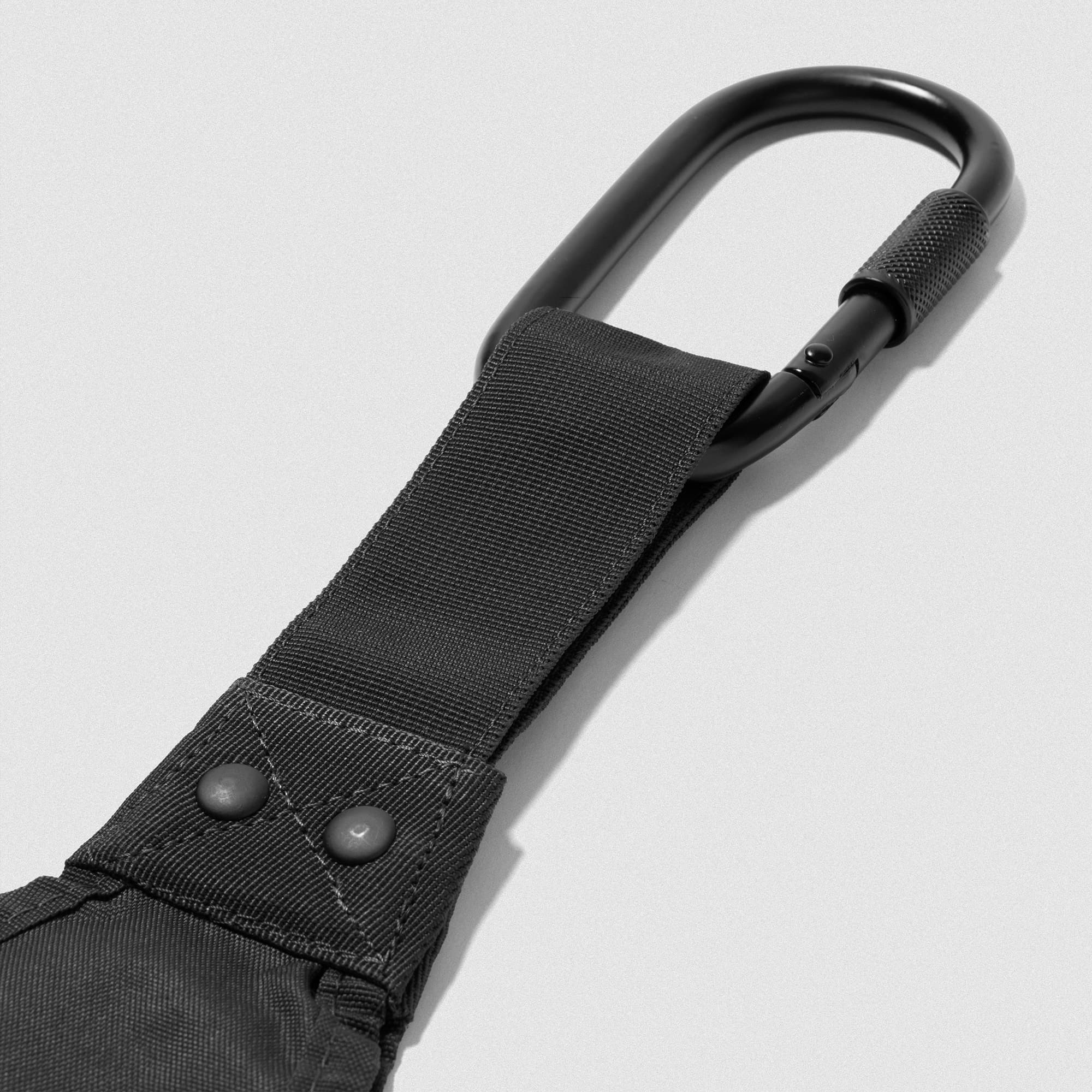 Gymreapers Ab Straps - Black close up shot of hook and d ring