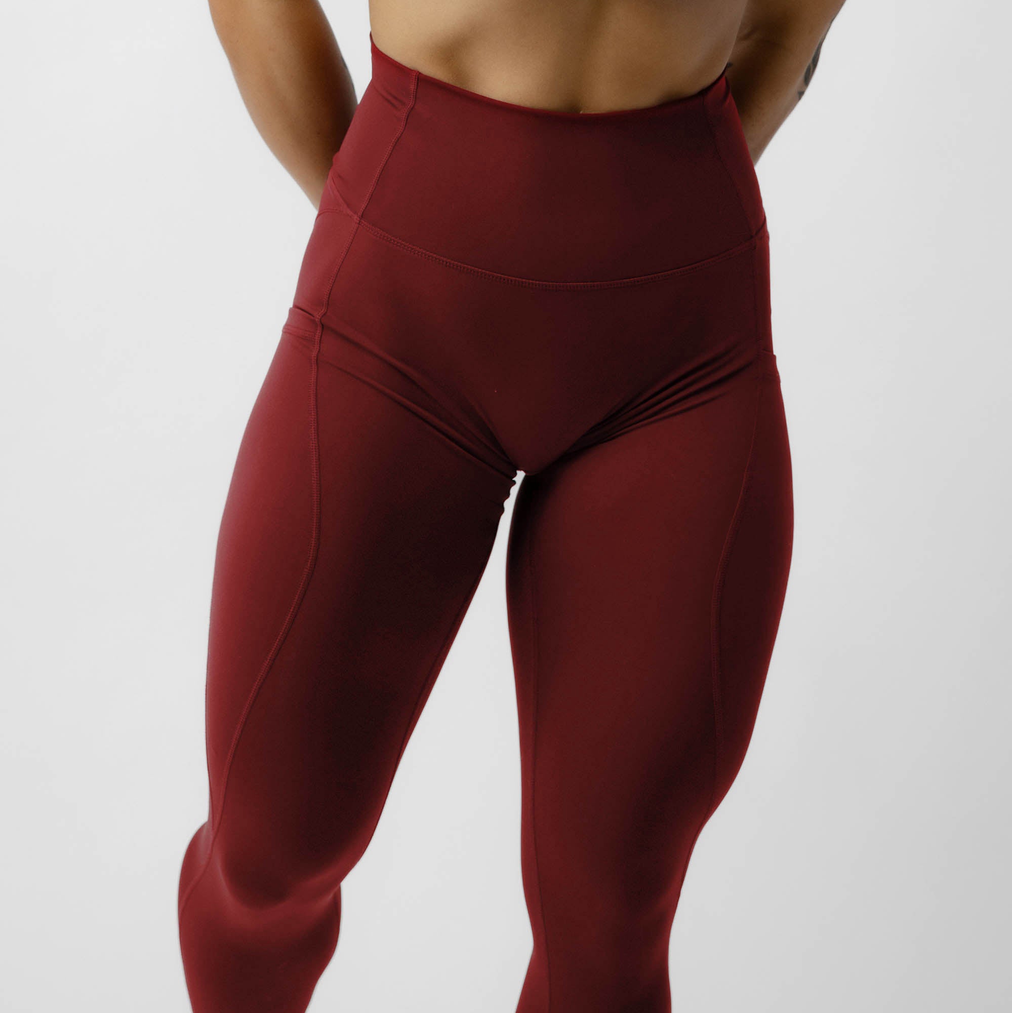 ember red victory legging front detail