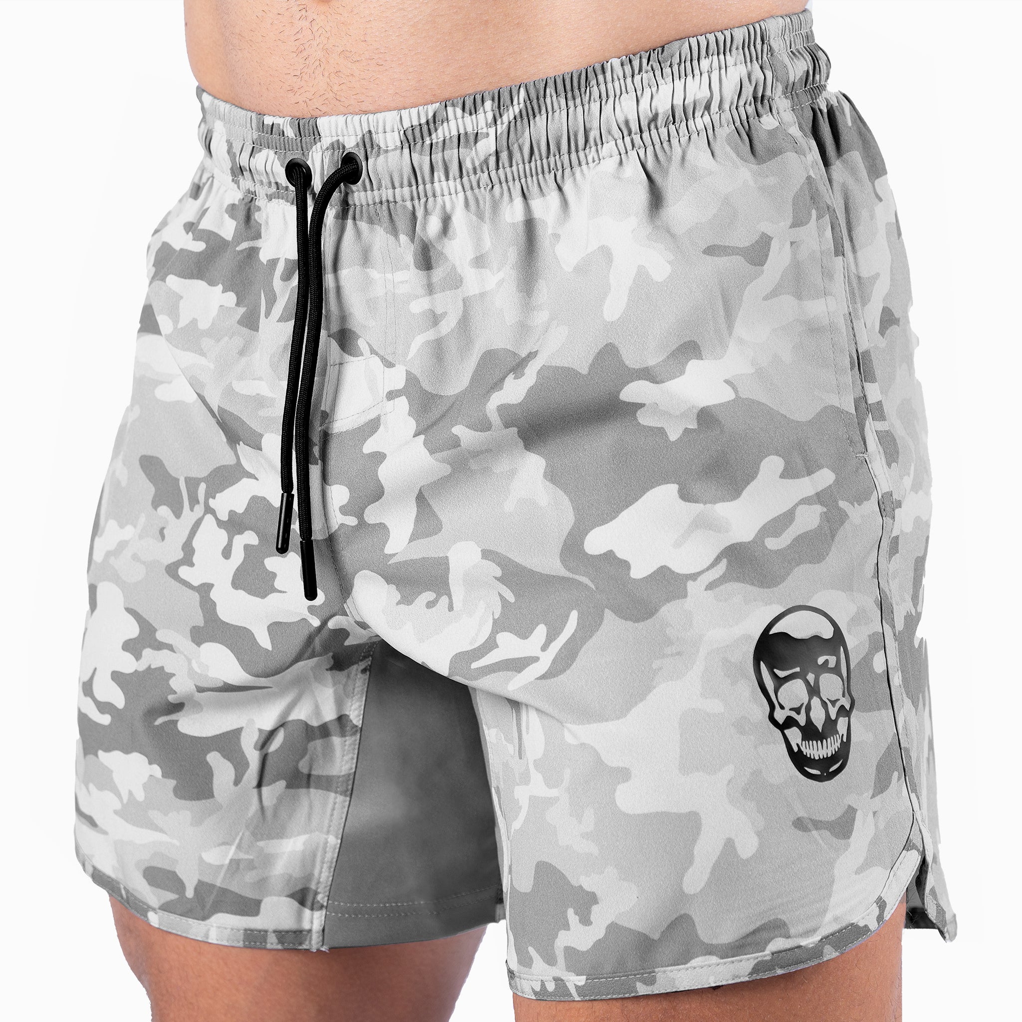 gr training shorts white camo cropped front new