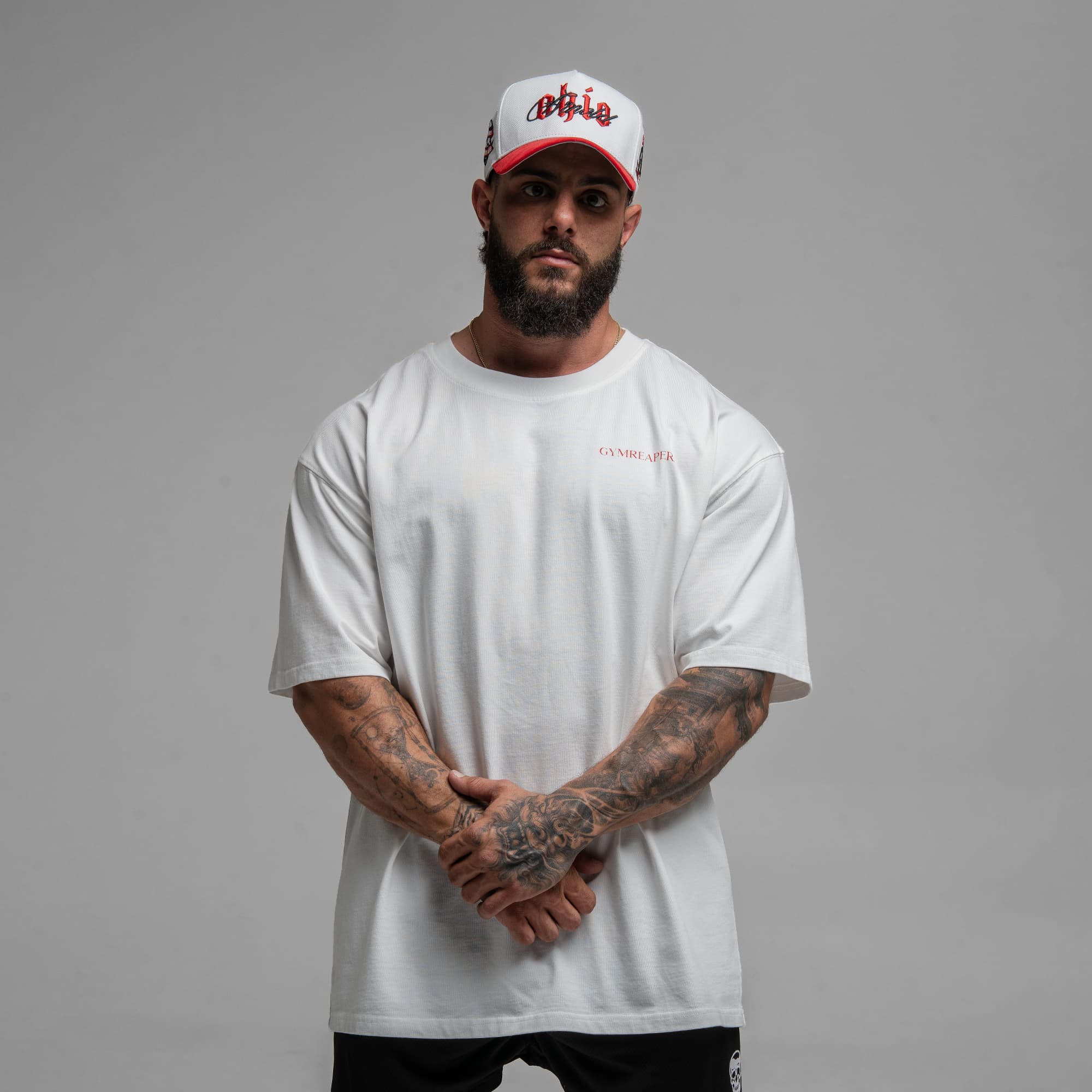 Athlete wearing the GR Emblem Tee half body shot front view