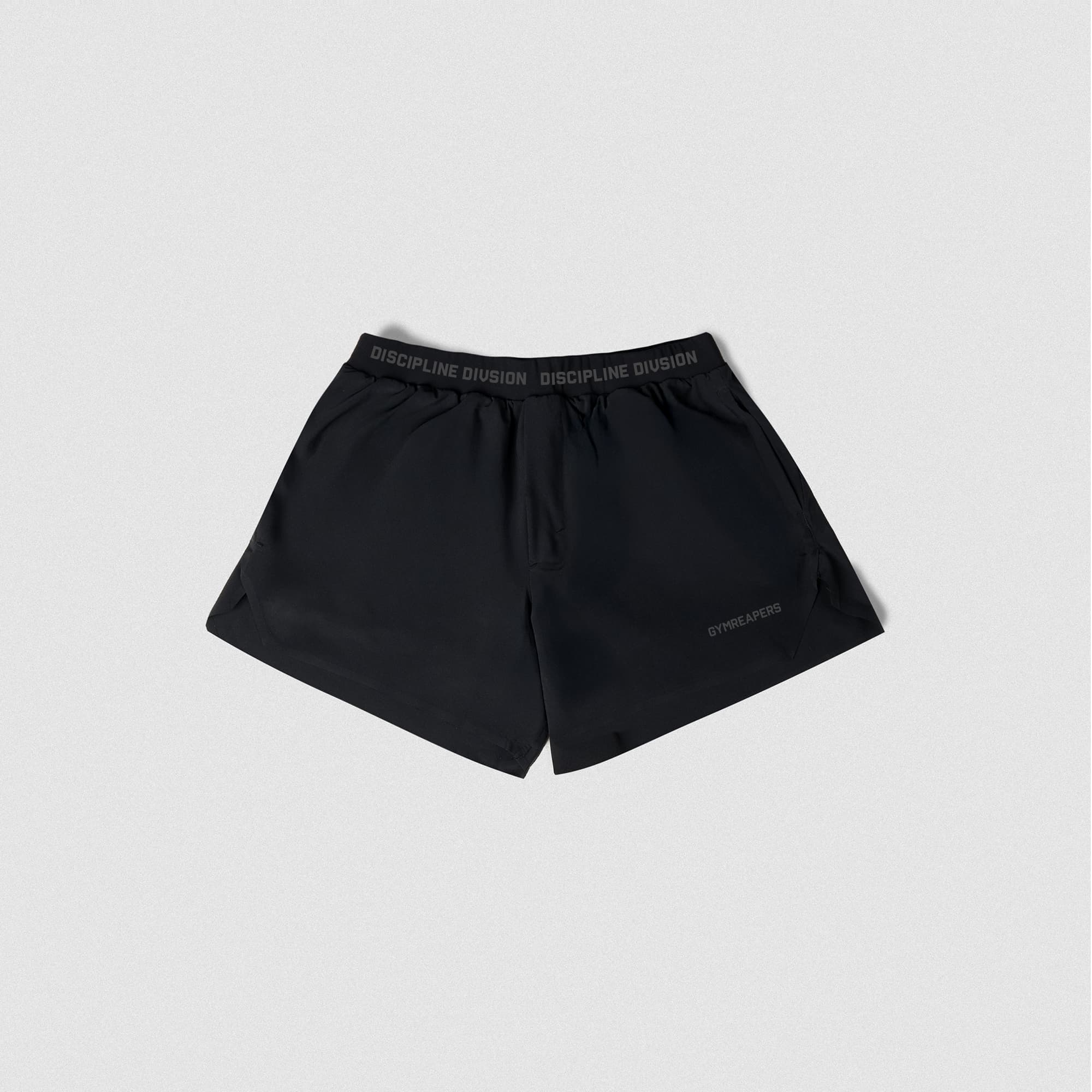 discipline division running shorts lay flat front side