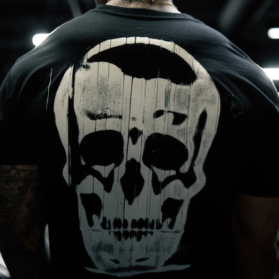 Ethereal Skull Art Graphic Top – Grey Long Sleeve Statement Tee main image 1