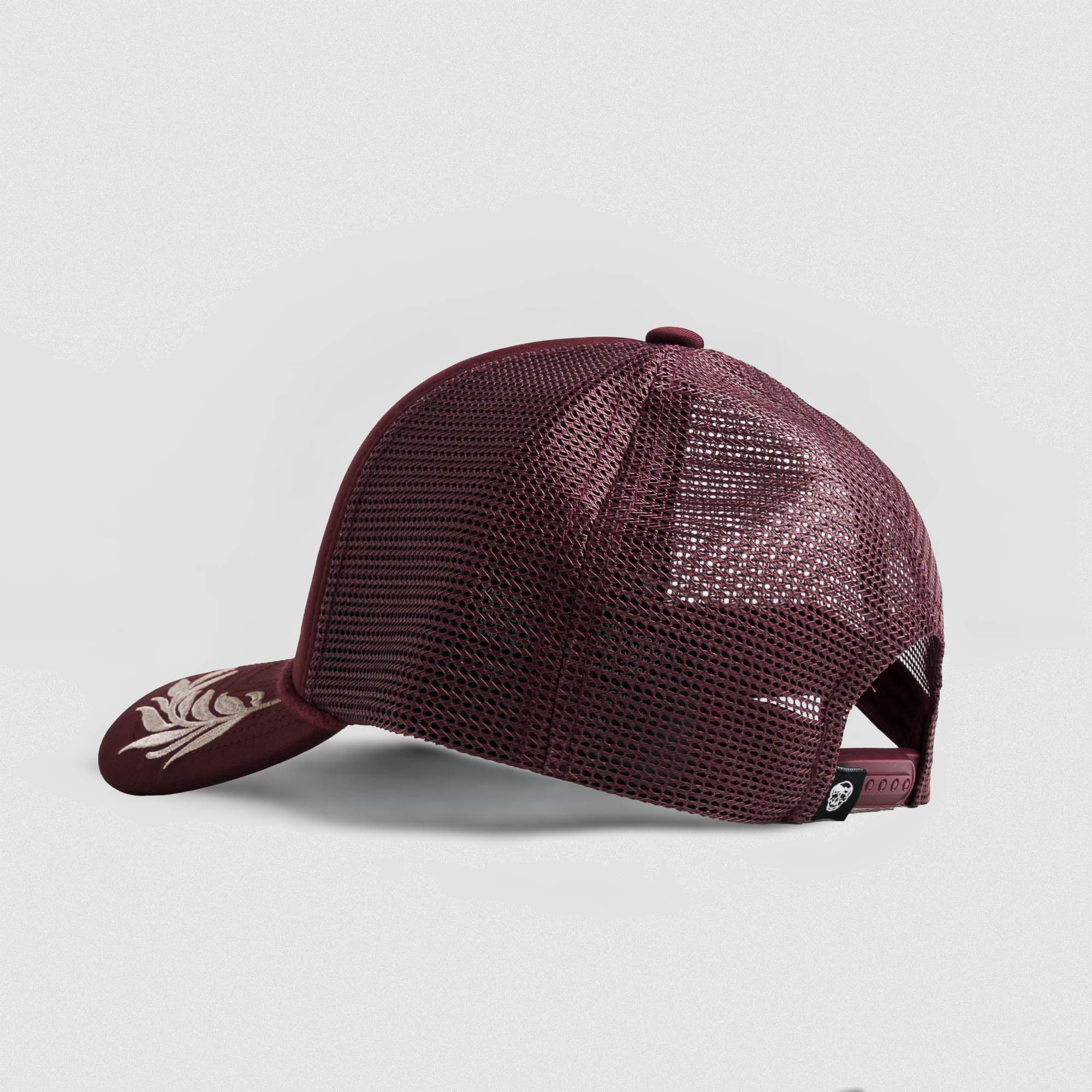Laurel Foam Trucker Hat - Maroon lay flat back view
