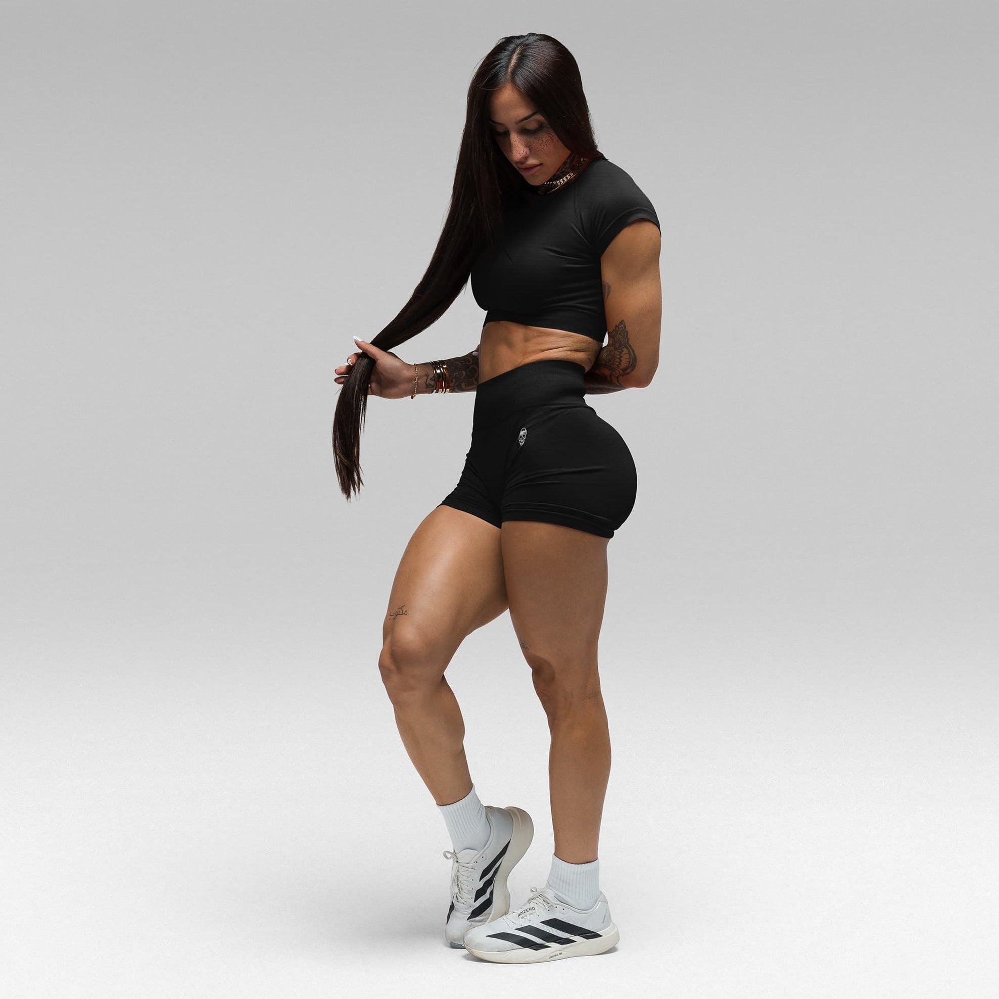 Infinity Shorts & Crop Tee Bundle - Black Marl