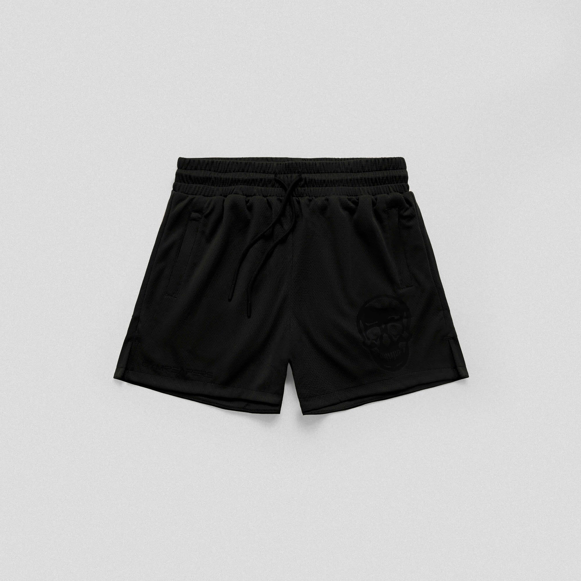 mesh shorts black black front