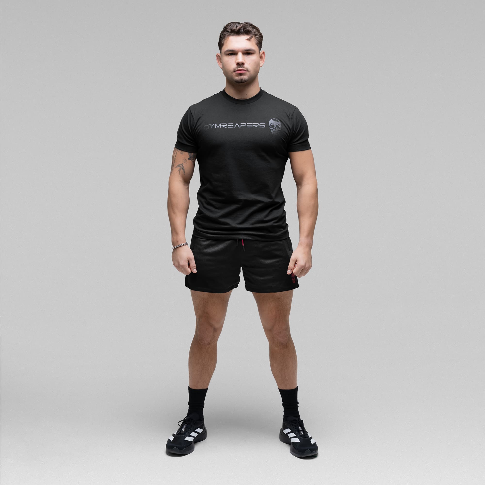 Core Skull Mesh Training Shorts - Black/Red