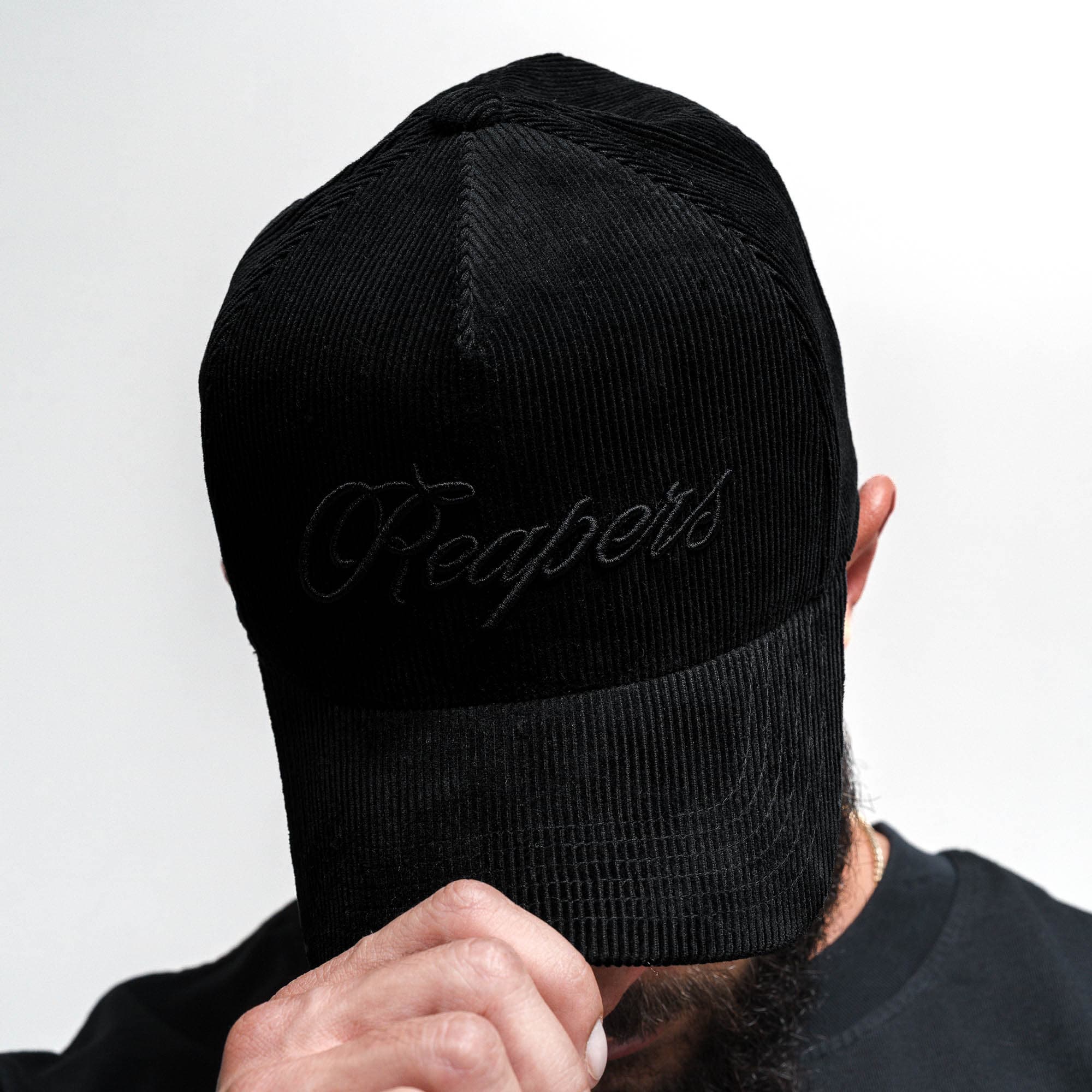Corduroy Reapers 5-Panel Hat - Black/Black