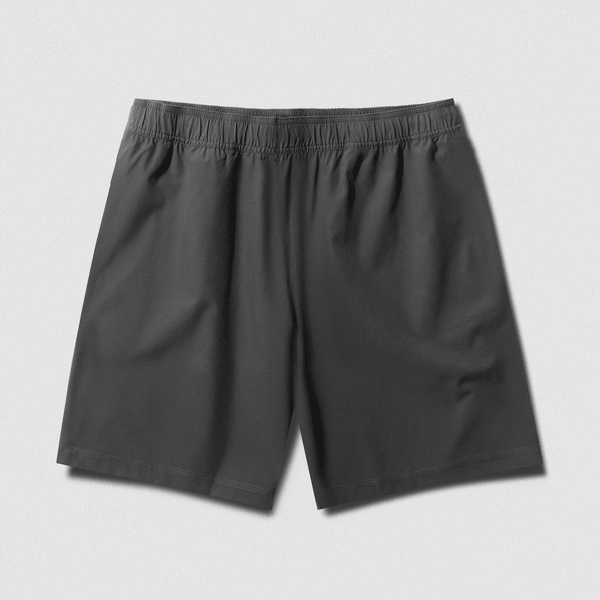 Back view of Men's Conquer 9 Inch Shorts - Dark Gray