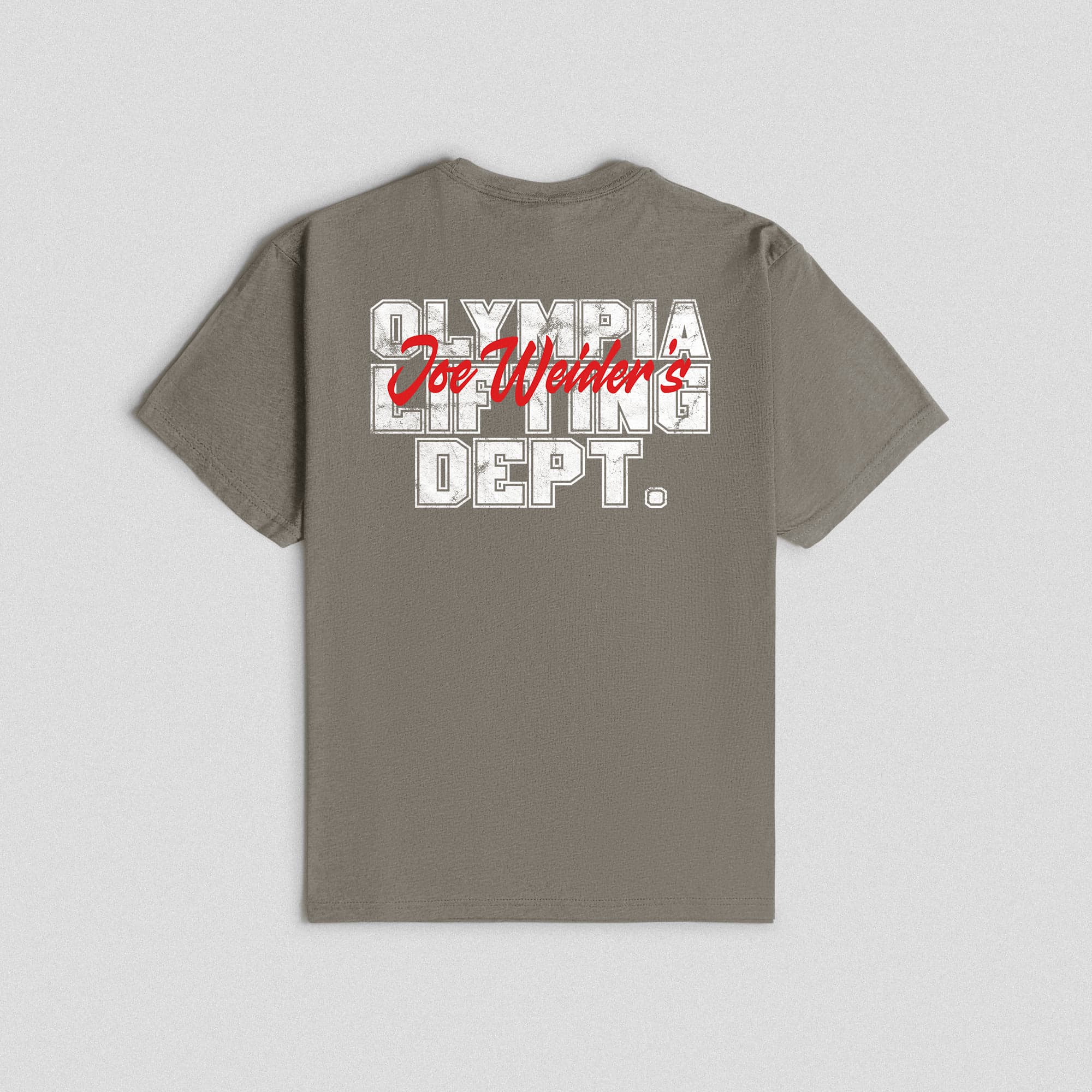 lifting department tee lay flat back view