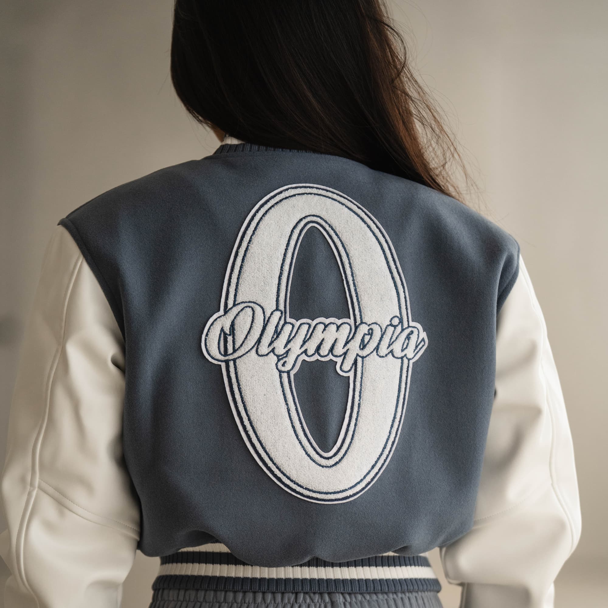 Olympia Cropped Varsity Jacket