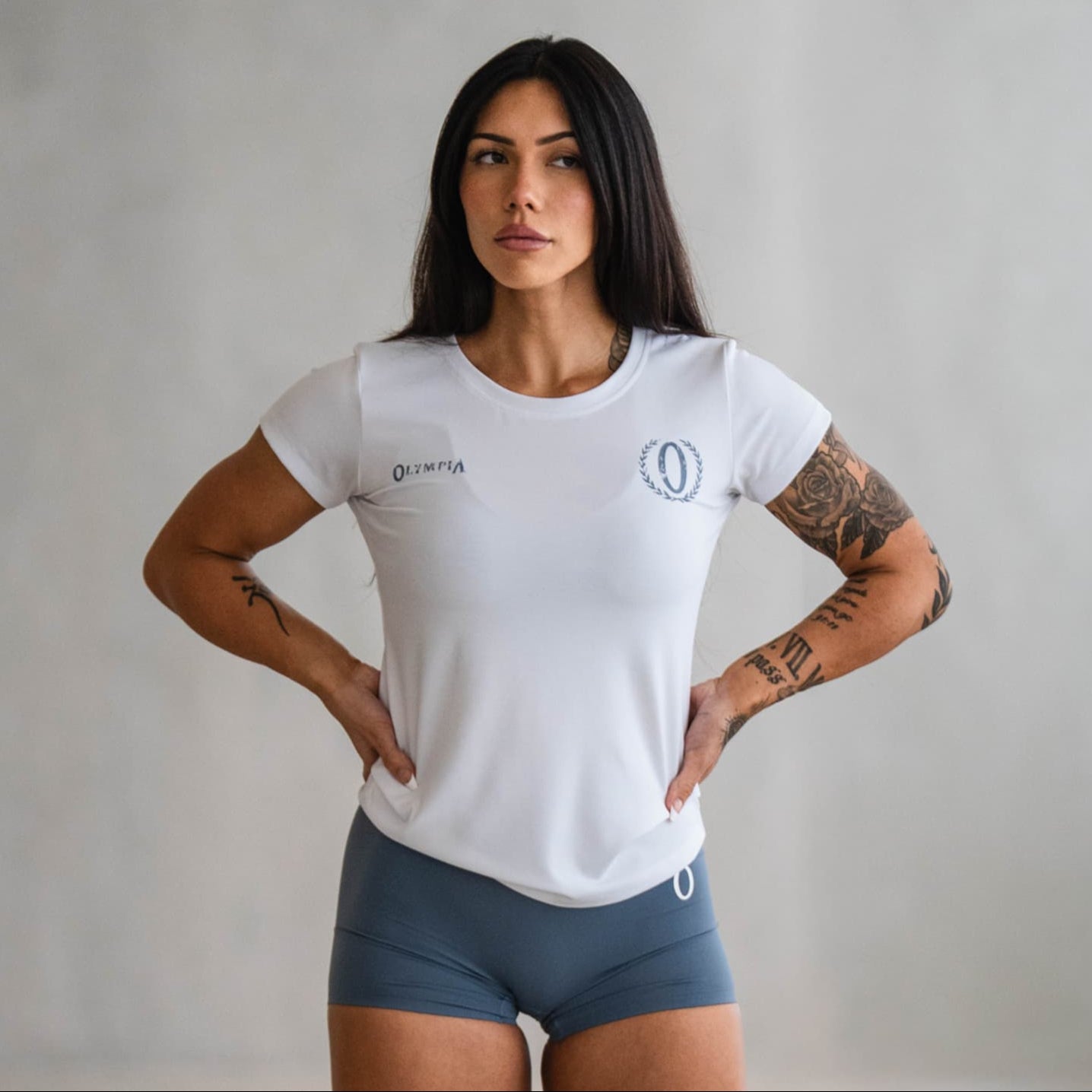 Olympia Full Length Training Tee front view