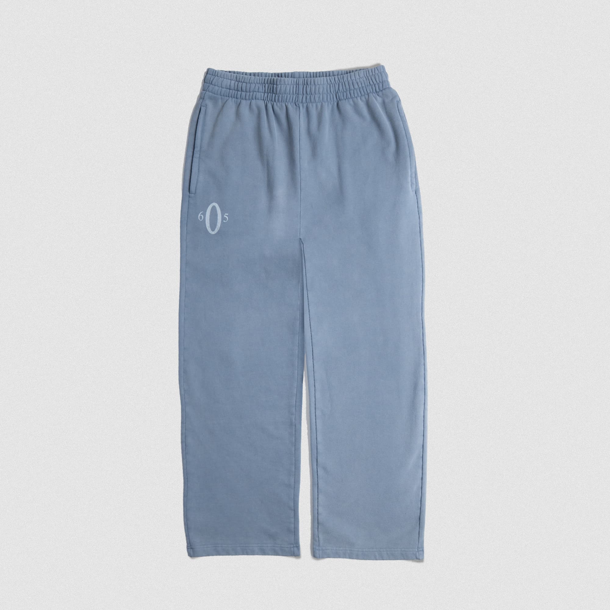 Light blue Olympia Wreath Straight Leg Jogger flat lay, front view