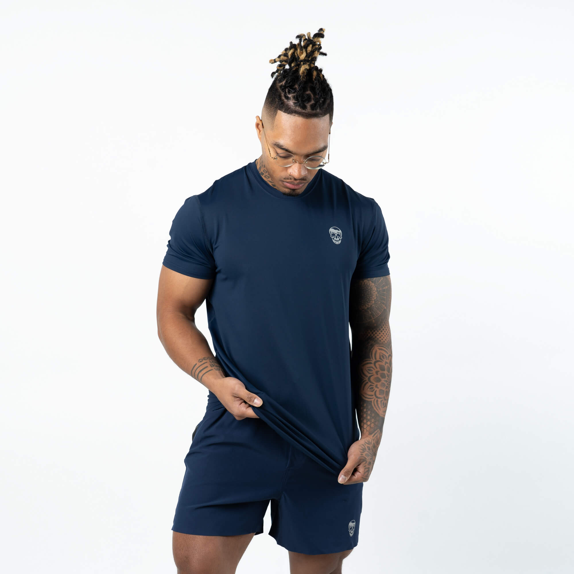 performance short sleeve navy front