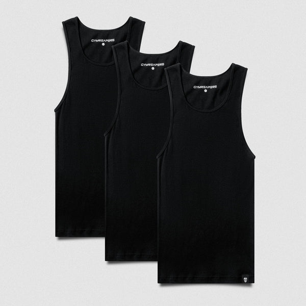 Men's Ribbed Tank 3-Pack - Black