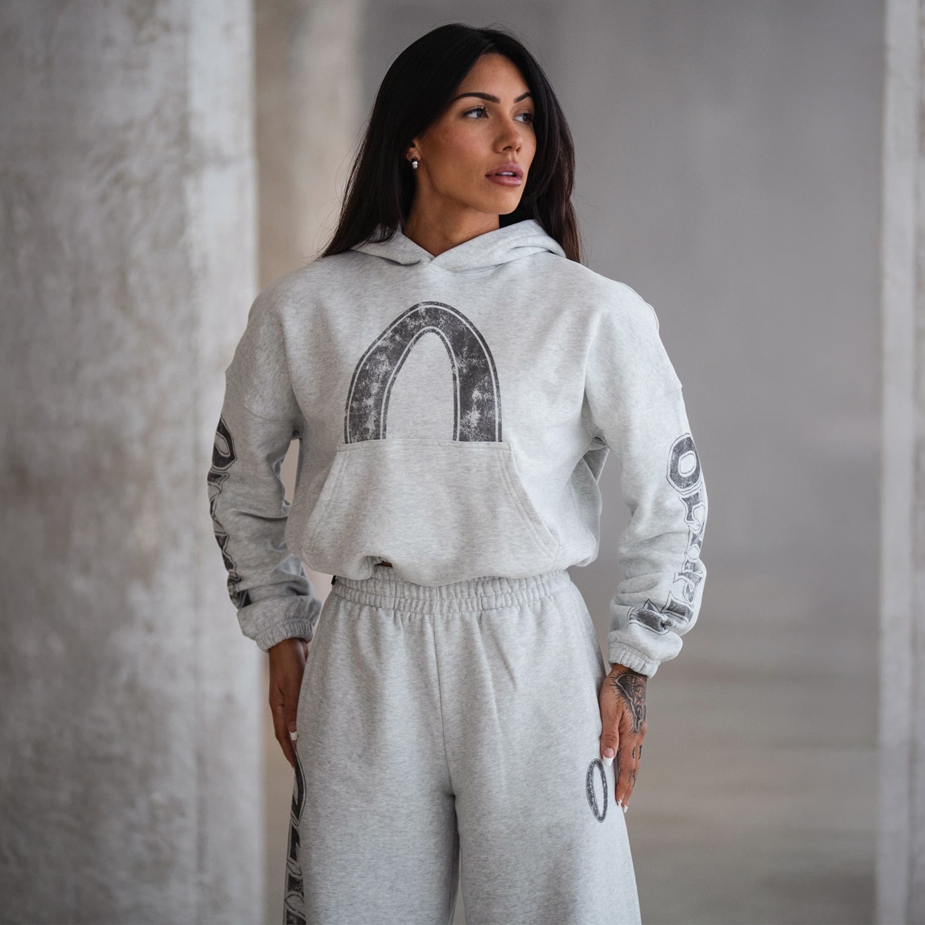 Olympia Cropped Hoodie on athlete