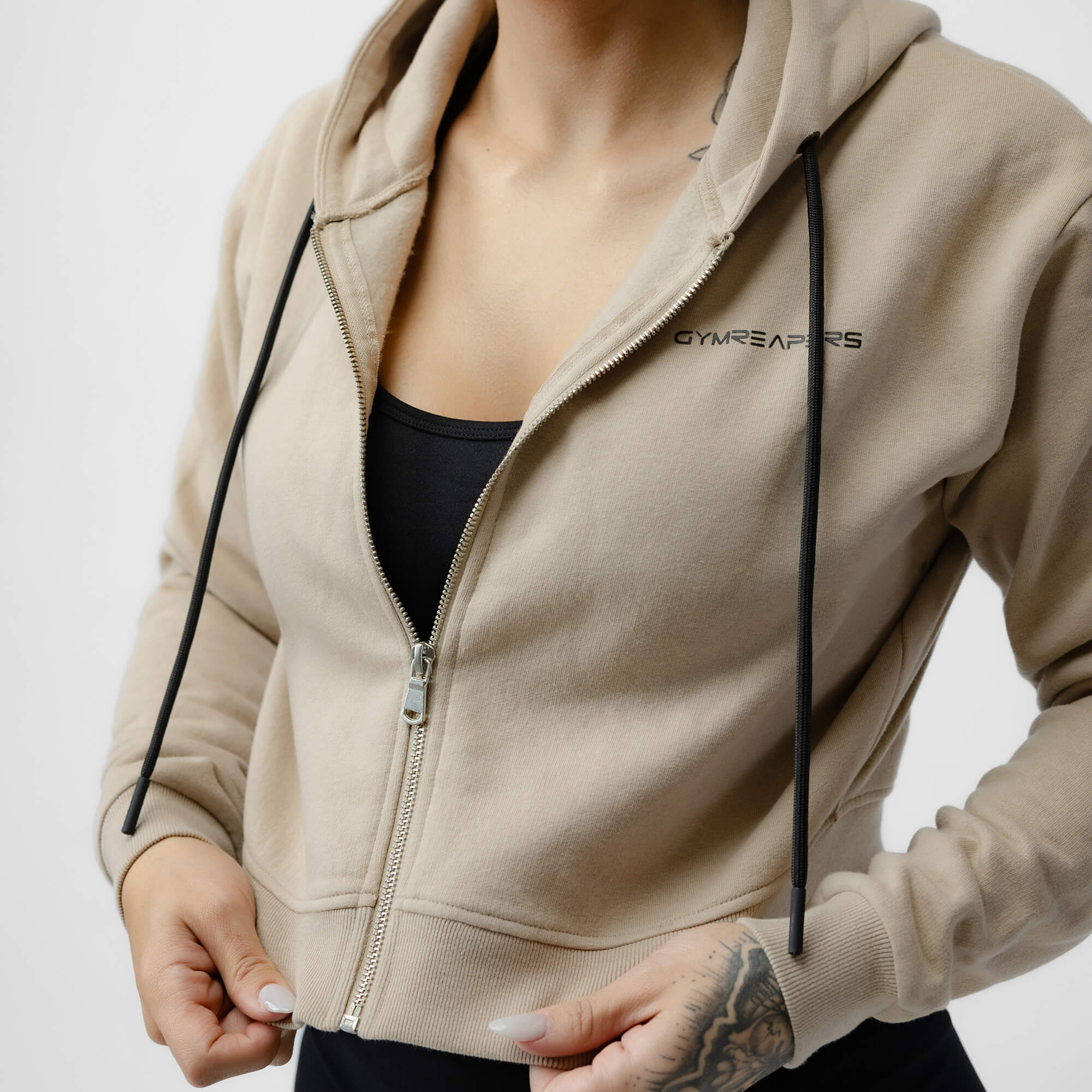 Zip Through Cropped Hoodie