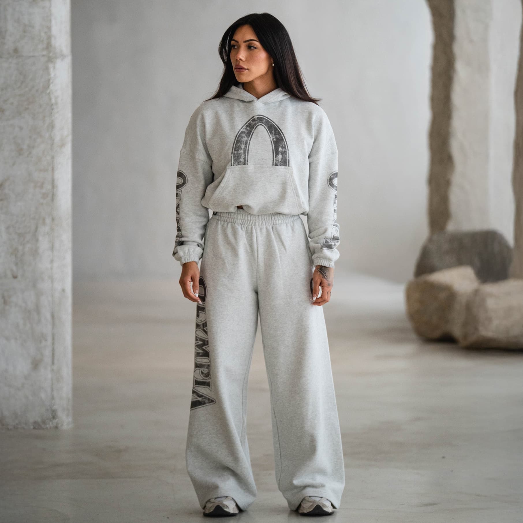 Olympia Cropped Hoodie full body shot