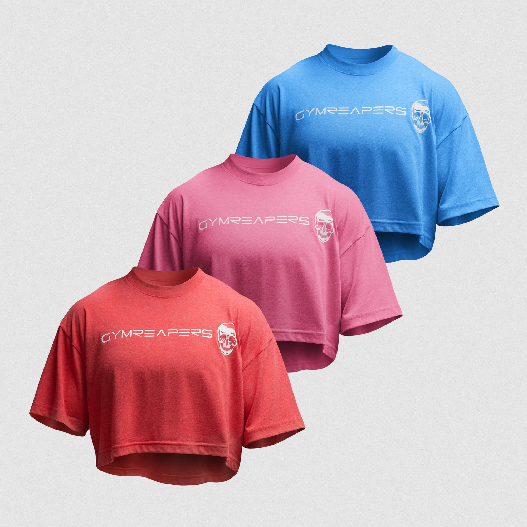 Tri-Blend Cropped Tee 3-Pack - Red / Miami / Electric Blue main image
