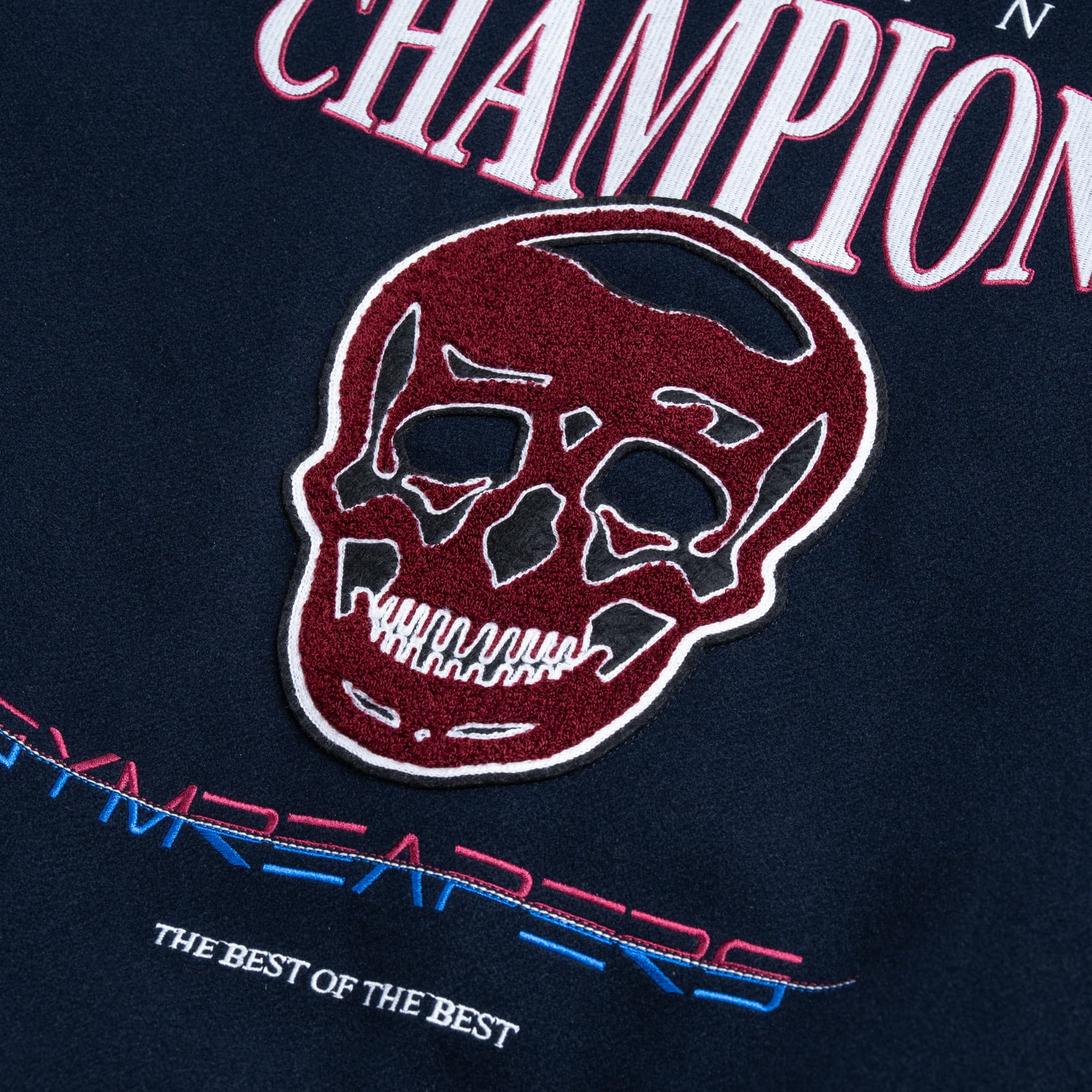 close up detail shot of back graphics