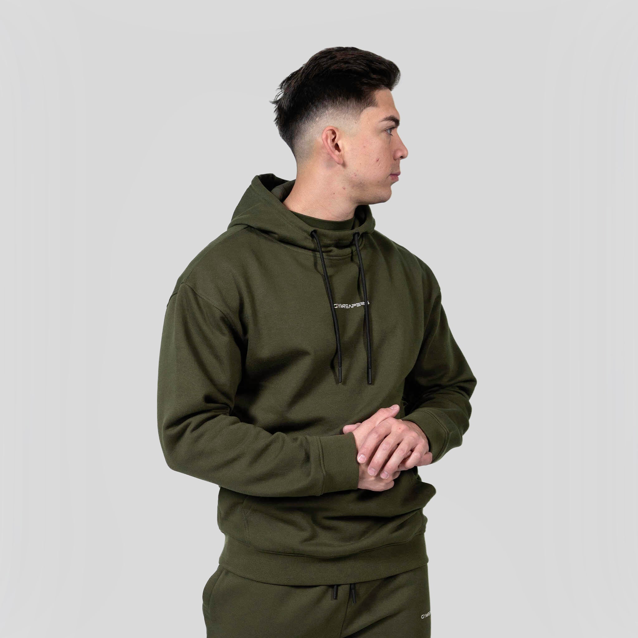 Gymreapers Ascend Mockneck Hoodie - OD Green