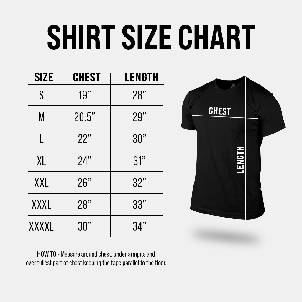 basic and graphic shirt size guide