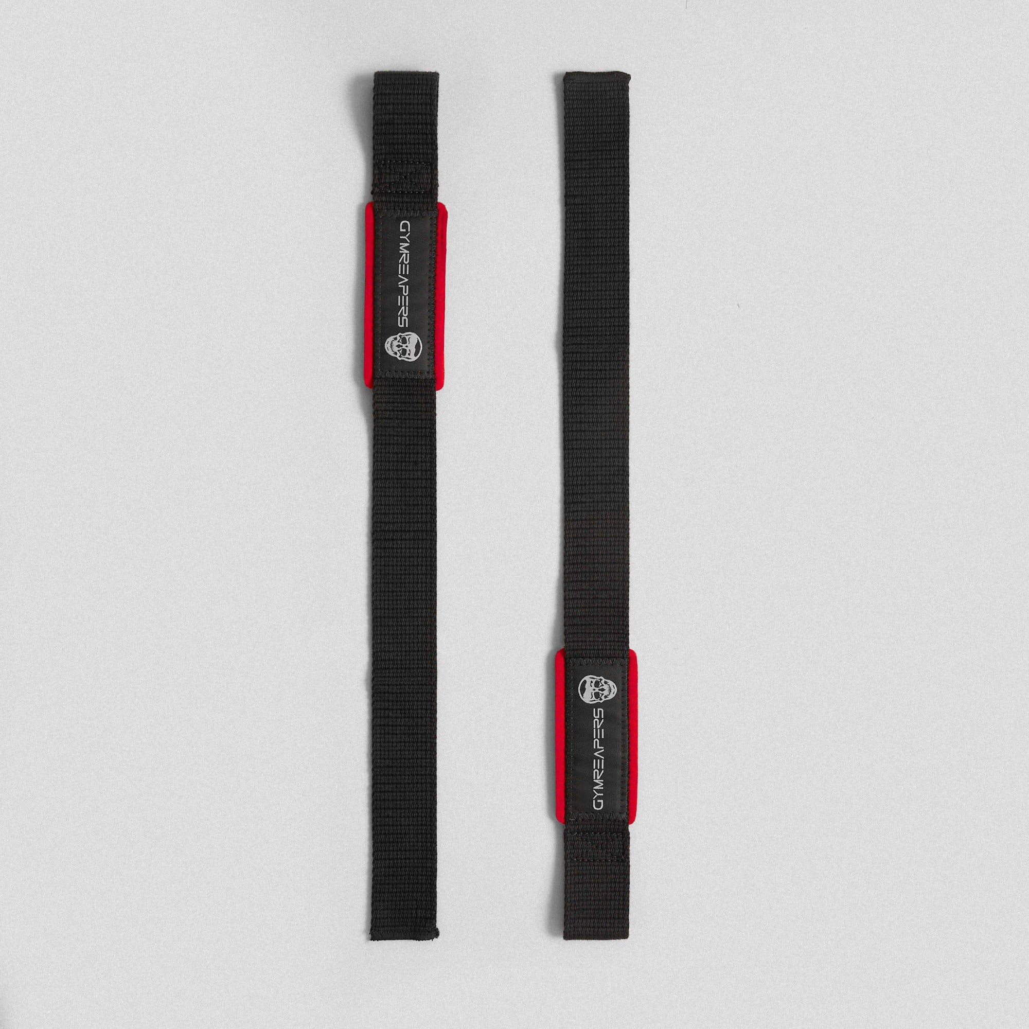 black red lifting straps flat