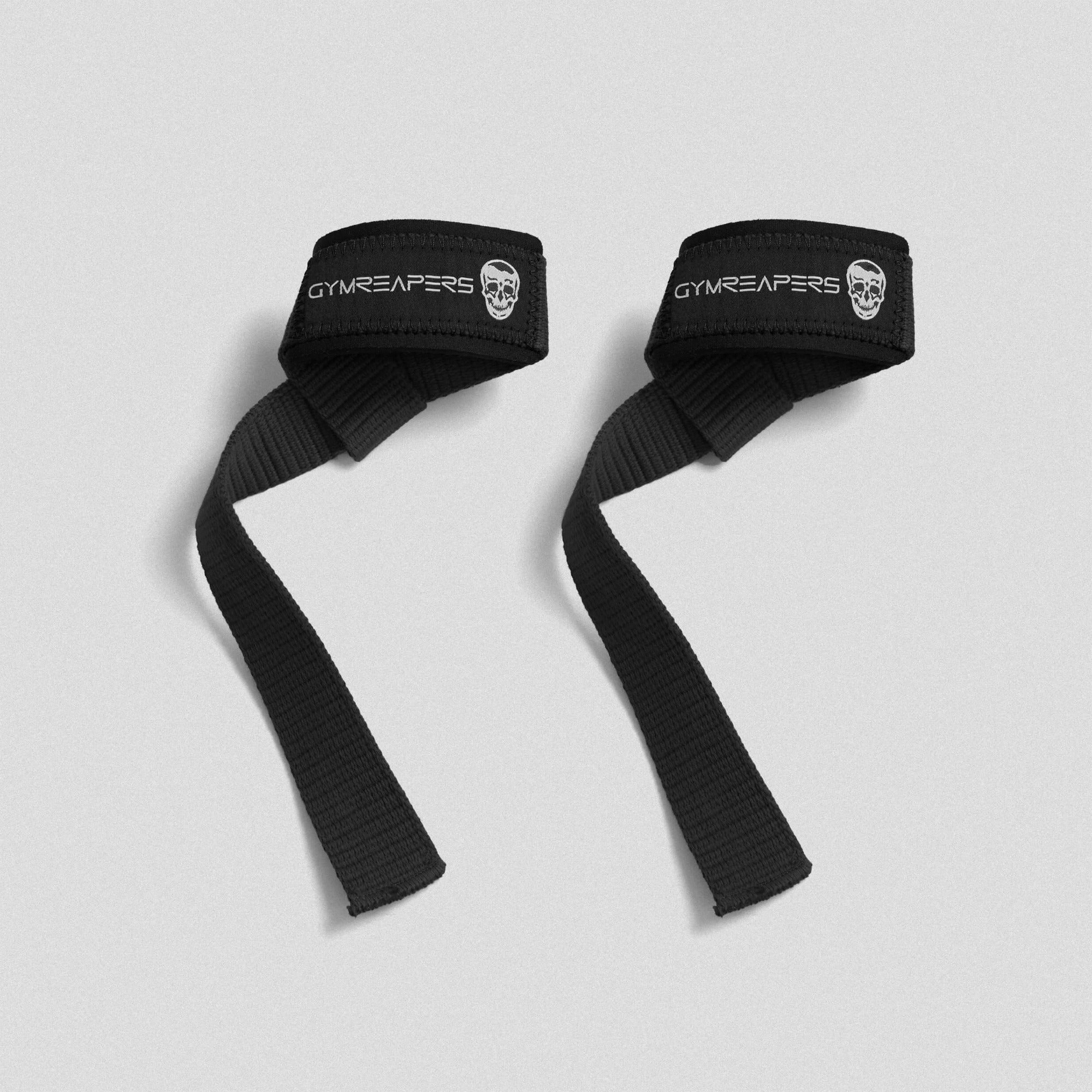 black white lifting straps both wrapped