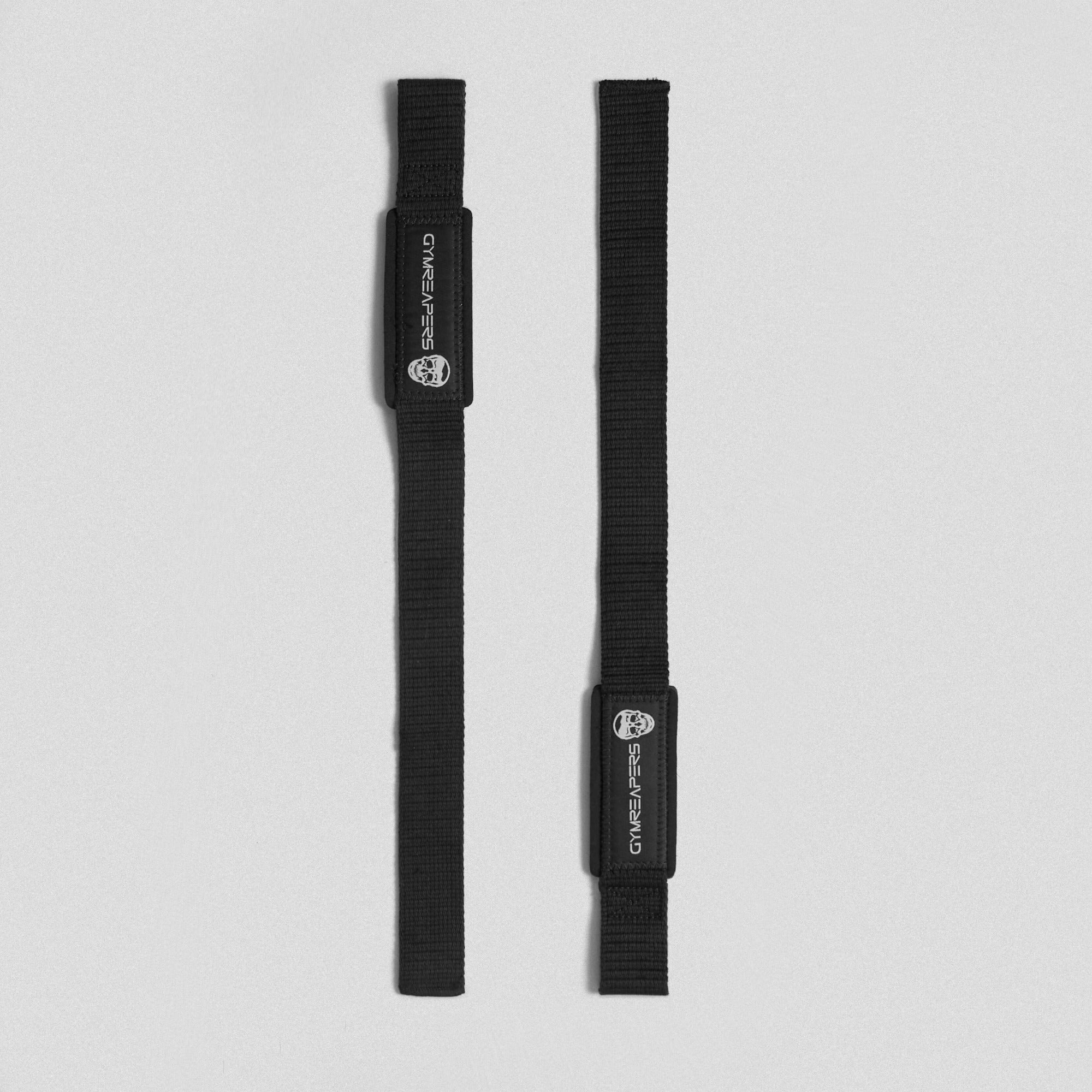 black white lifting straps flat
