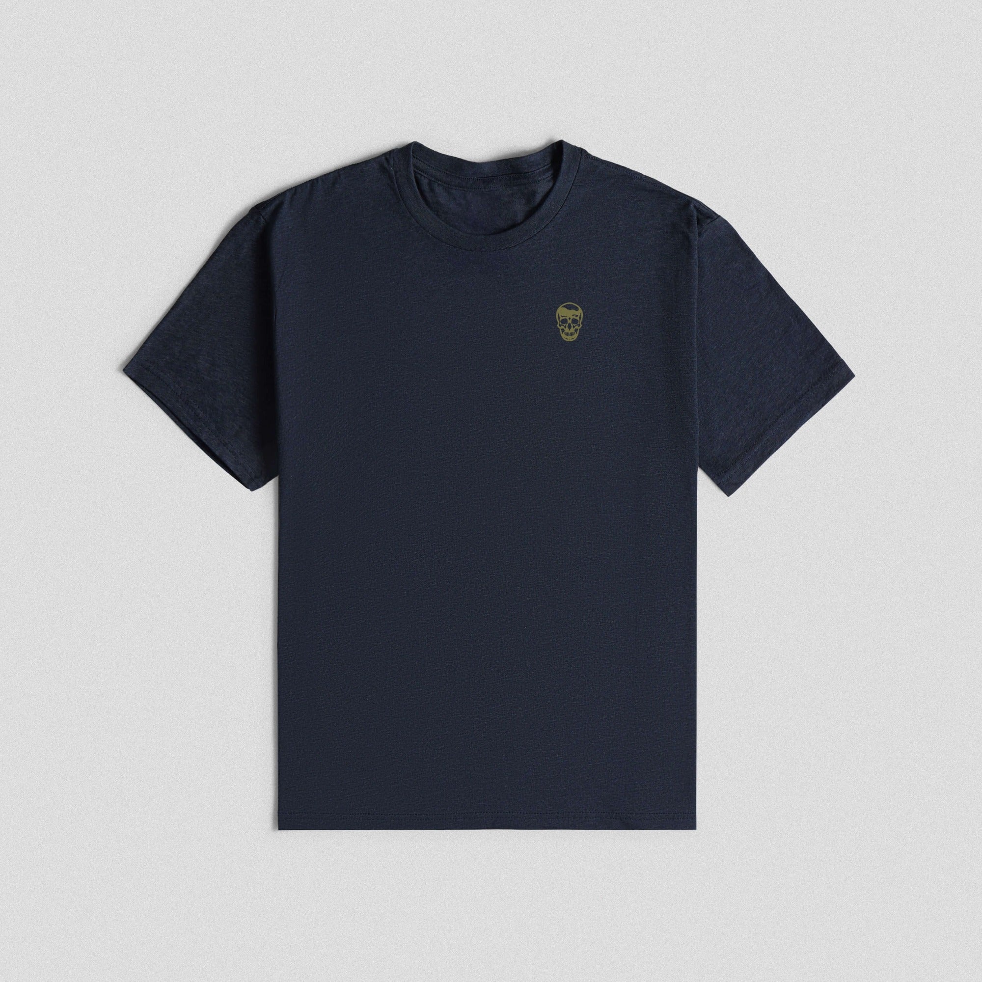 core shirt skull navy gold front