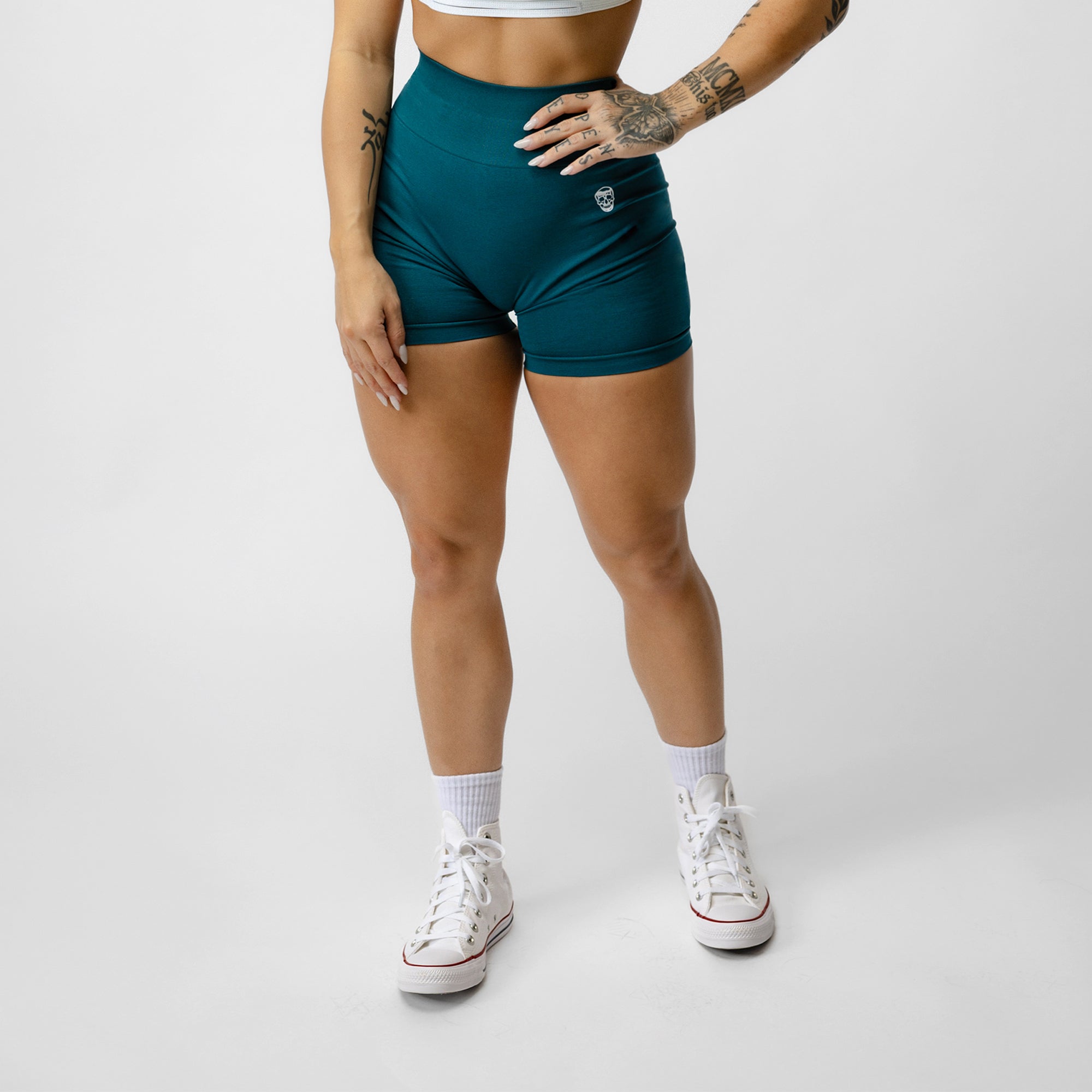 emerald infinity shorts half body shot