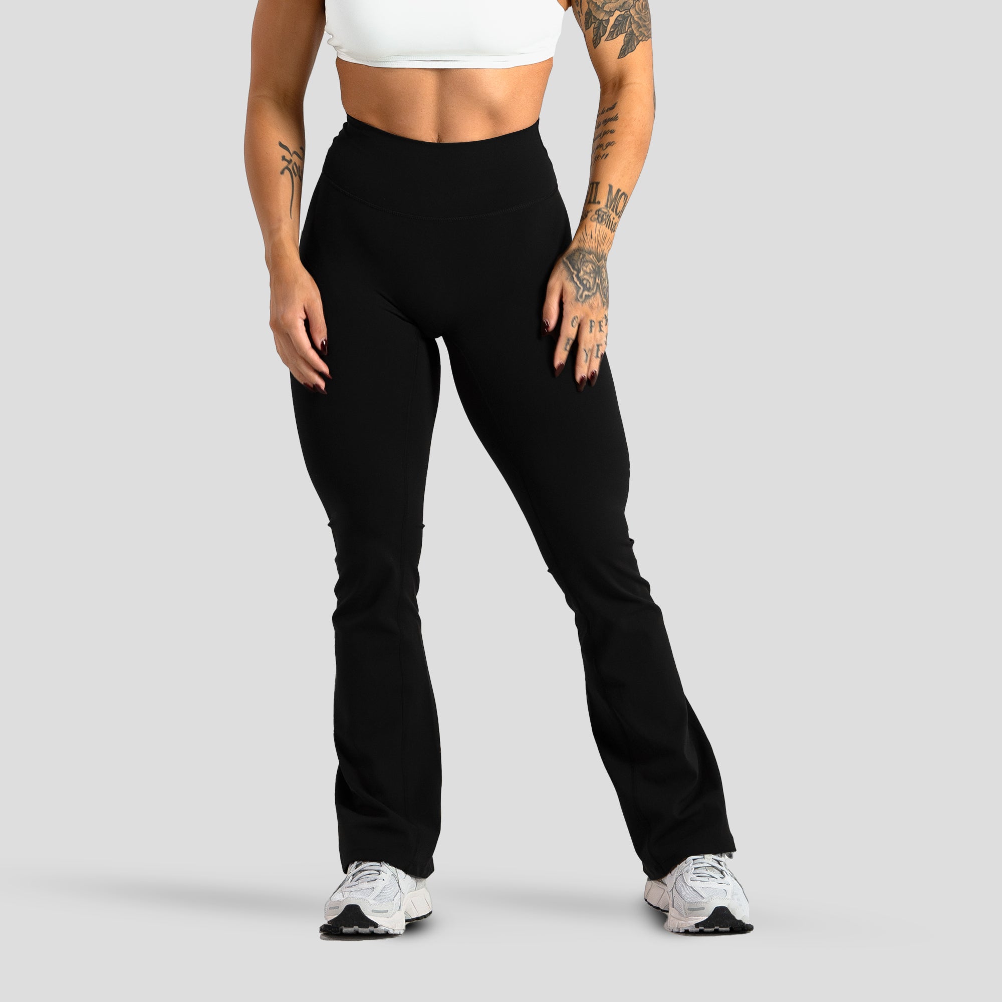 flare leggings black front main
