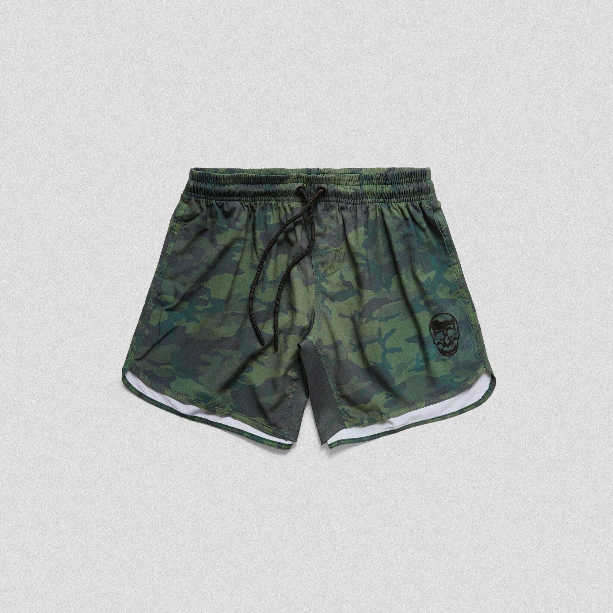 forest camo training shorts front flat