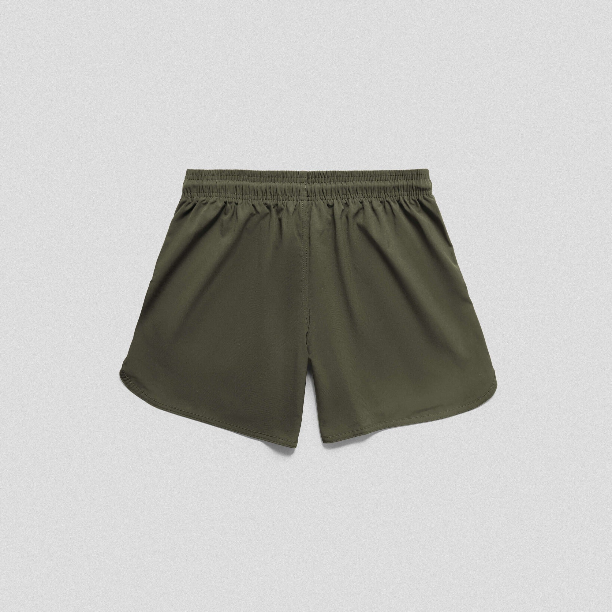 green training shorts flat back