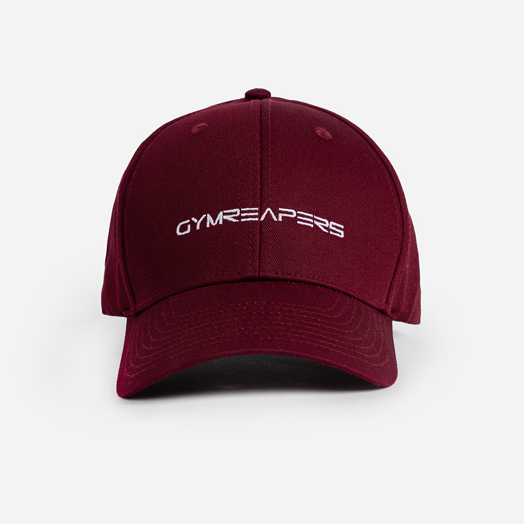 gymreapers baseball hat maroon front