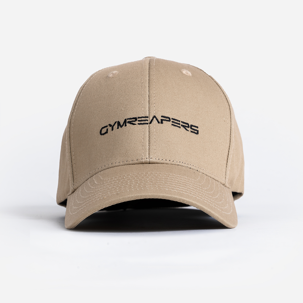 gymreapers baseball hat tan front