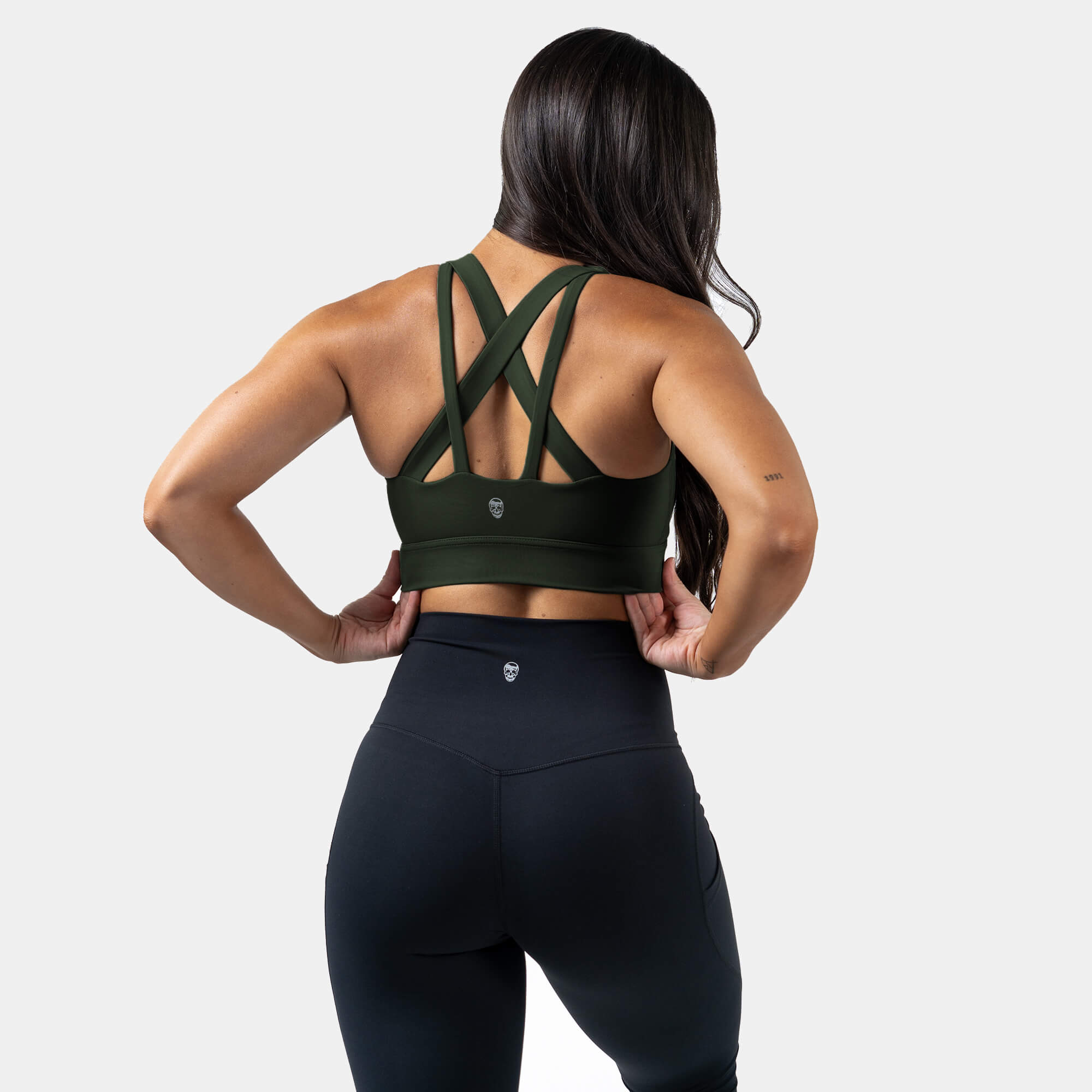 harmony bra forest green back