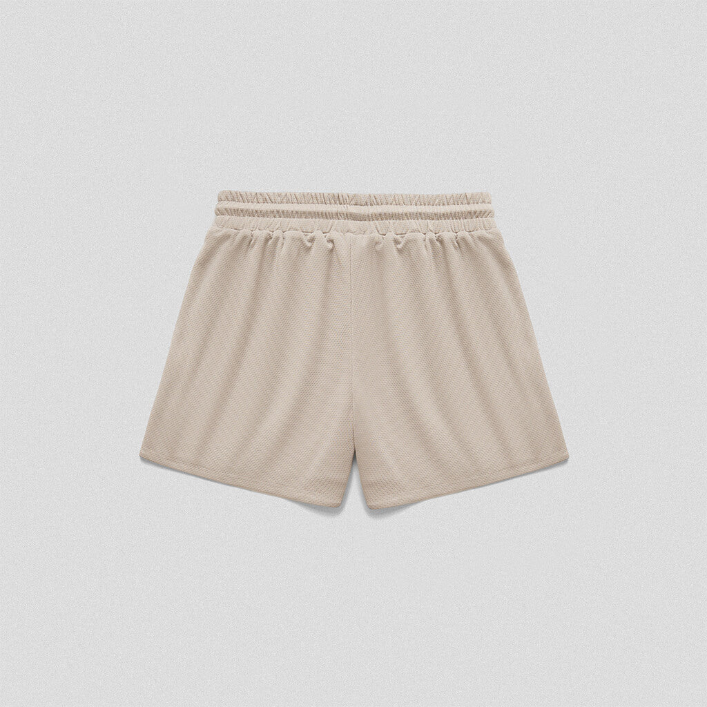 initial mesh shorts khaki back