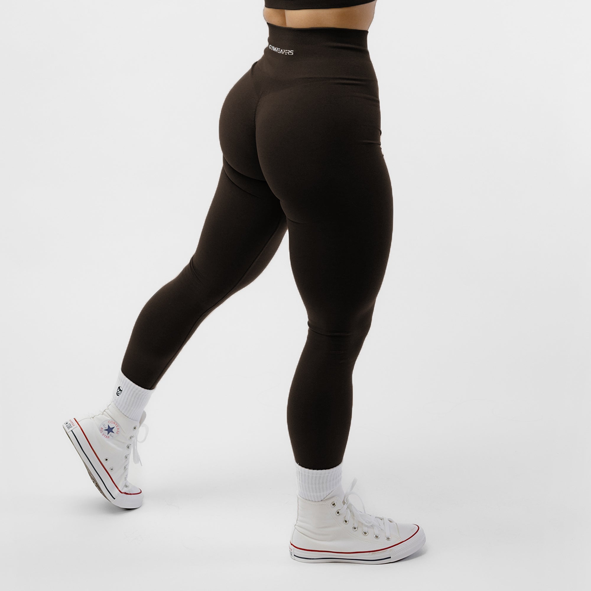 ENHANCE SCRUNCH BUM SEAMLESS LEGGINGS CHOCOLATE