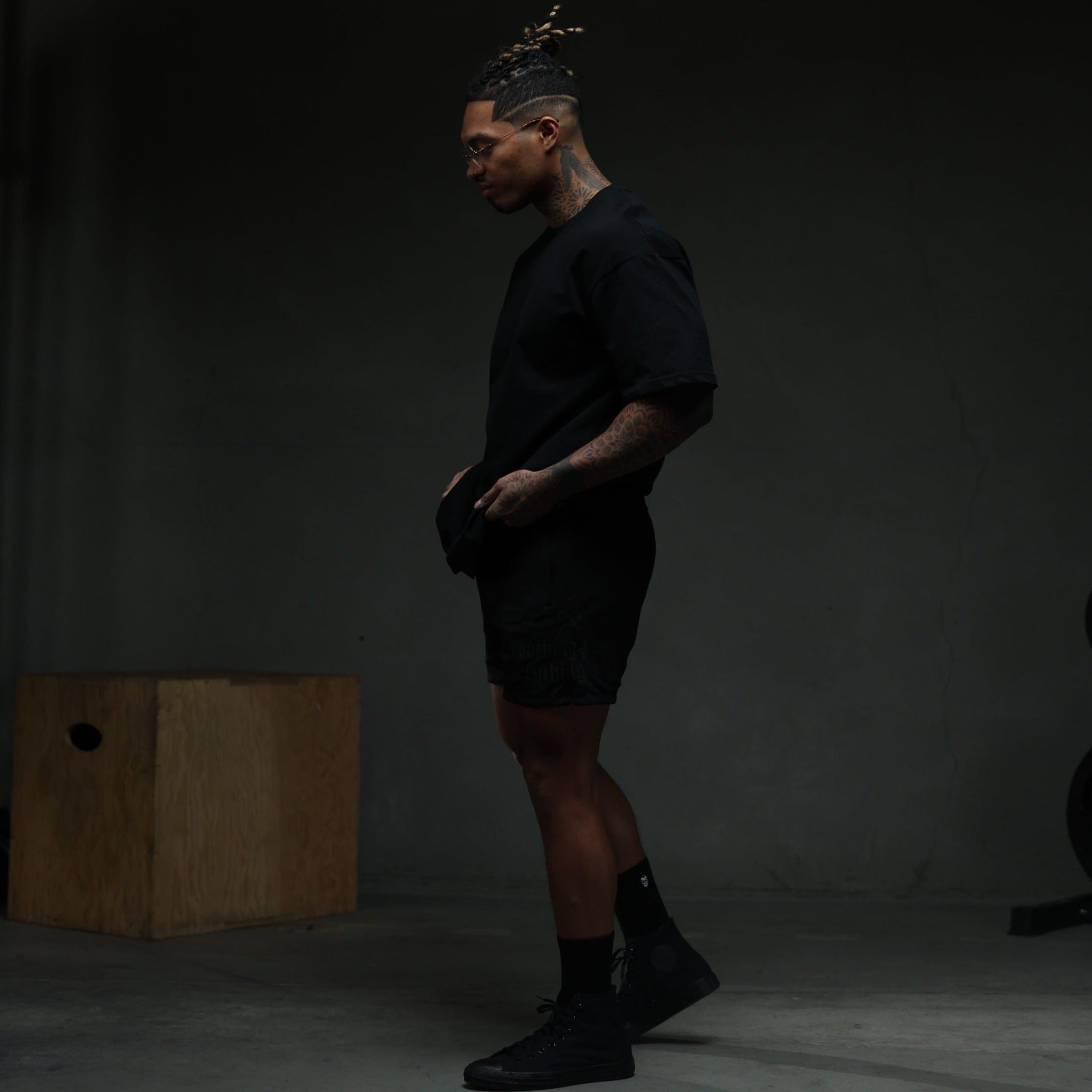 mantra shorts black black studio lifestyle