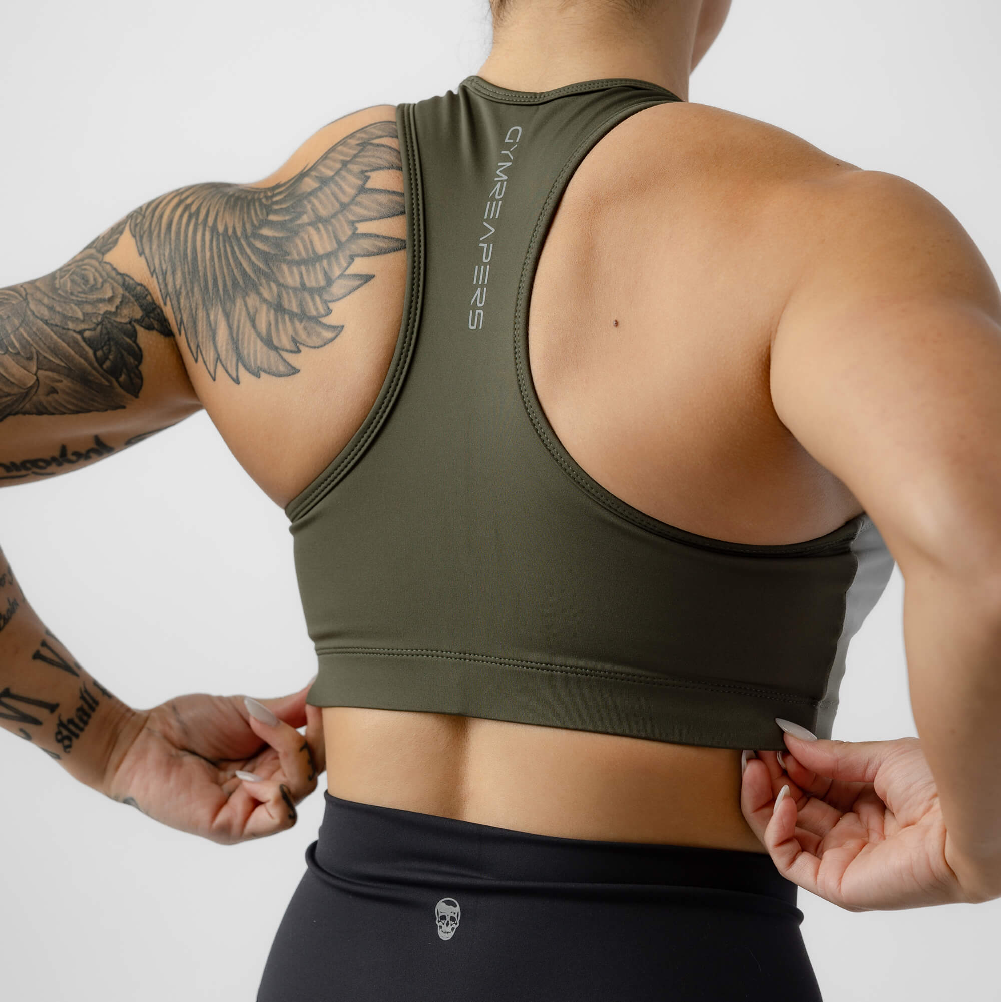 od green performance bra back close up